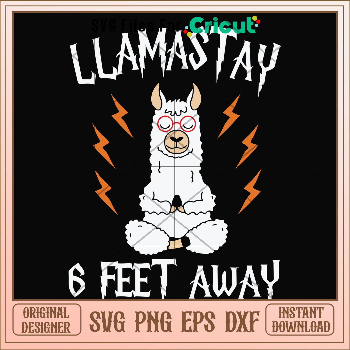 Llamastay 6 feet away lightning svg, Llamastay svg, other svg