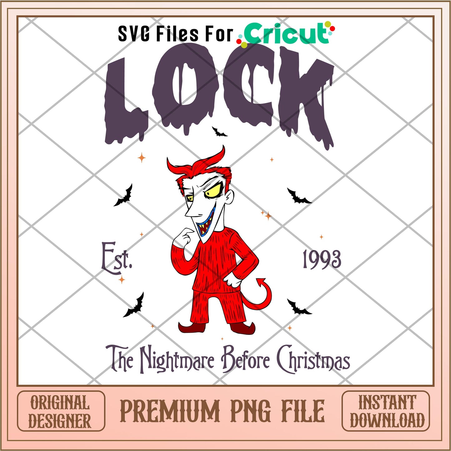 Lock est 1993 The Nightmare Before Christmas png, Nightmare before christmas png, digital download