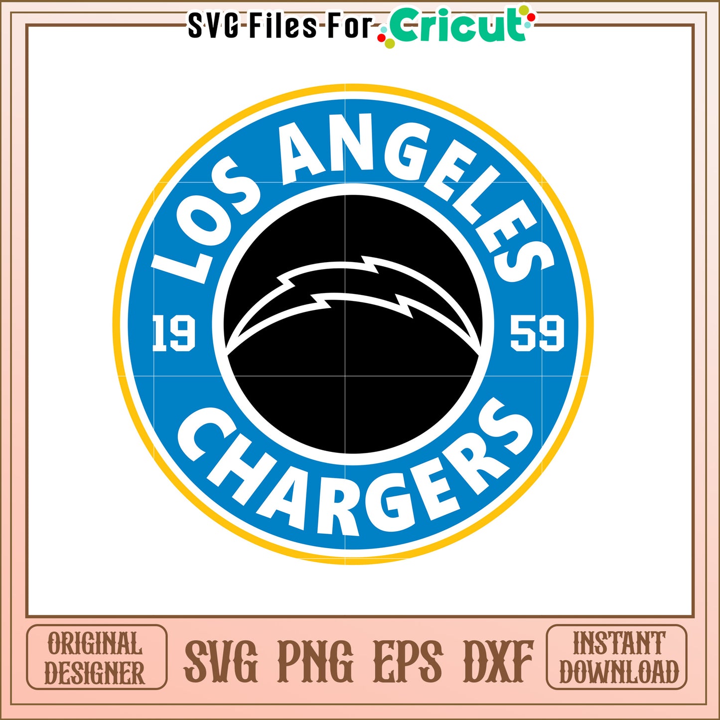 Los Angeles Chargers SVG Design for Fans 1959 Style