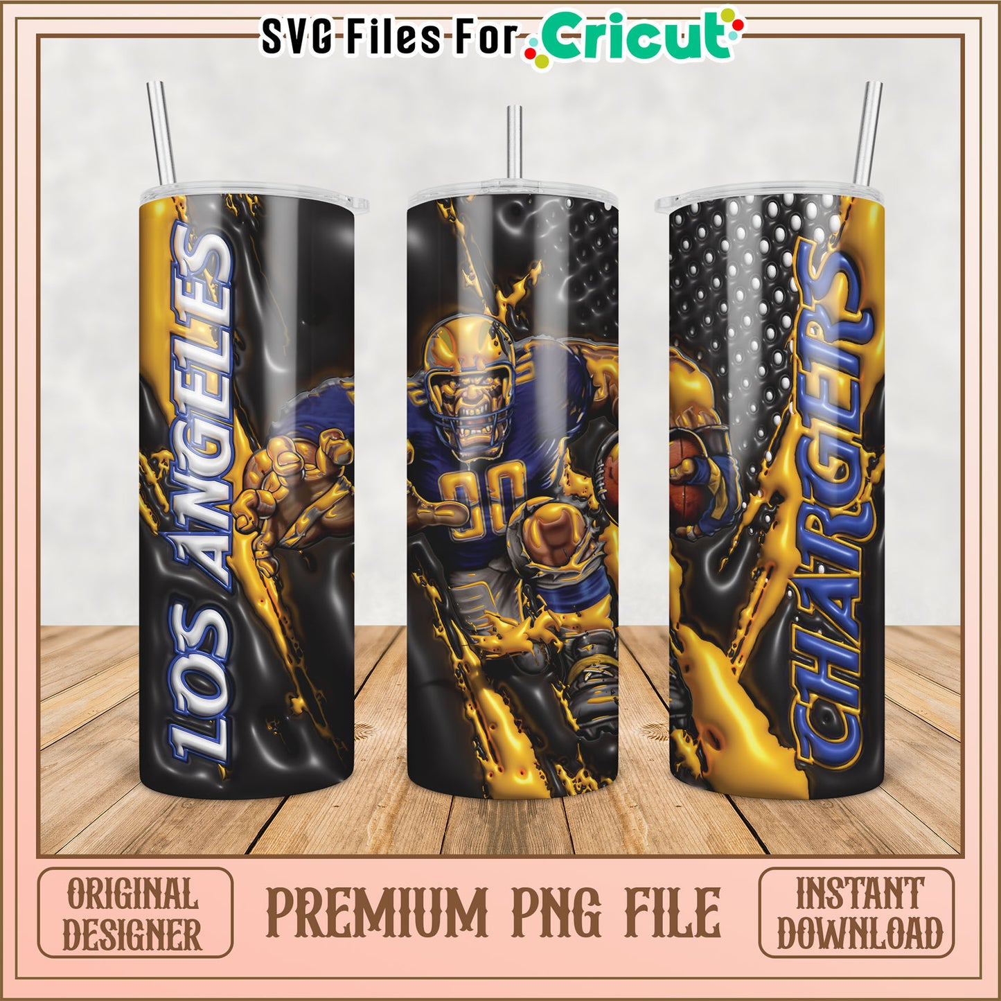 Los Angeles Chargers Tumbler PNG