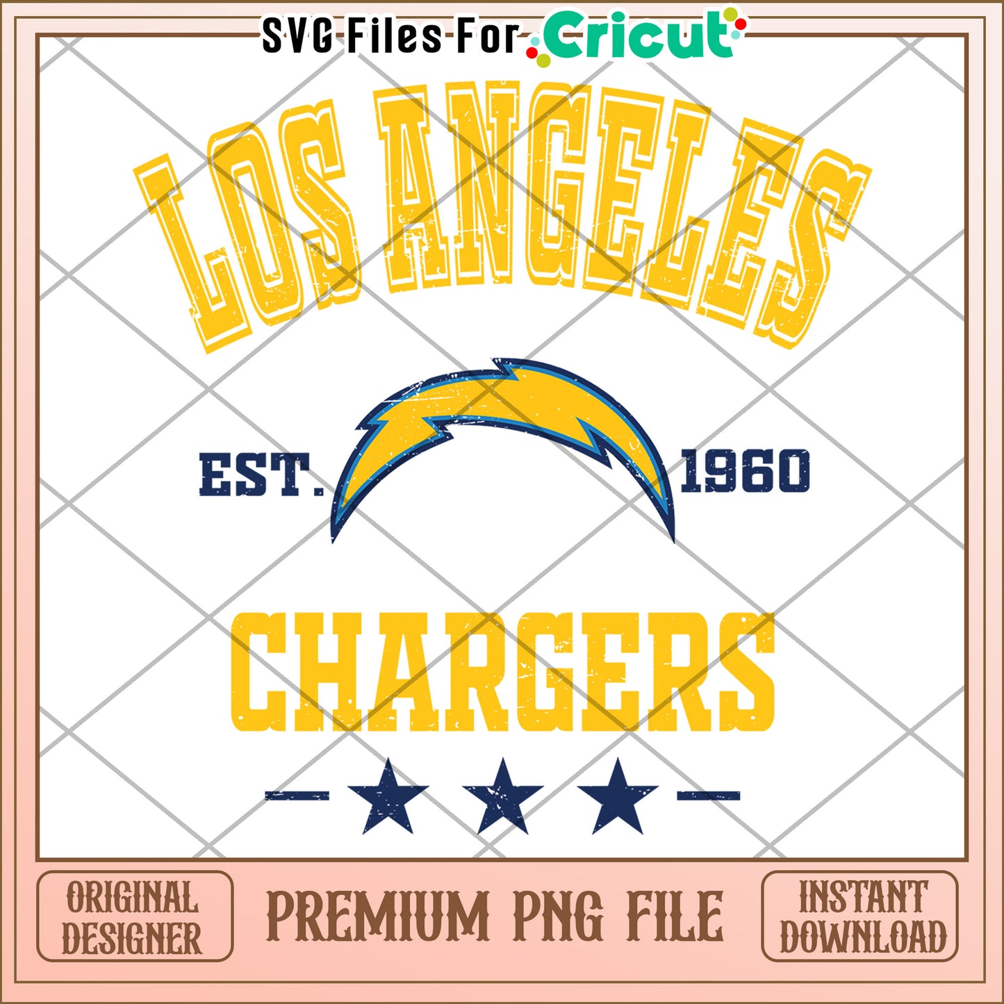 Los Angeles Chargers vintage design, premium PNG file download