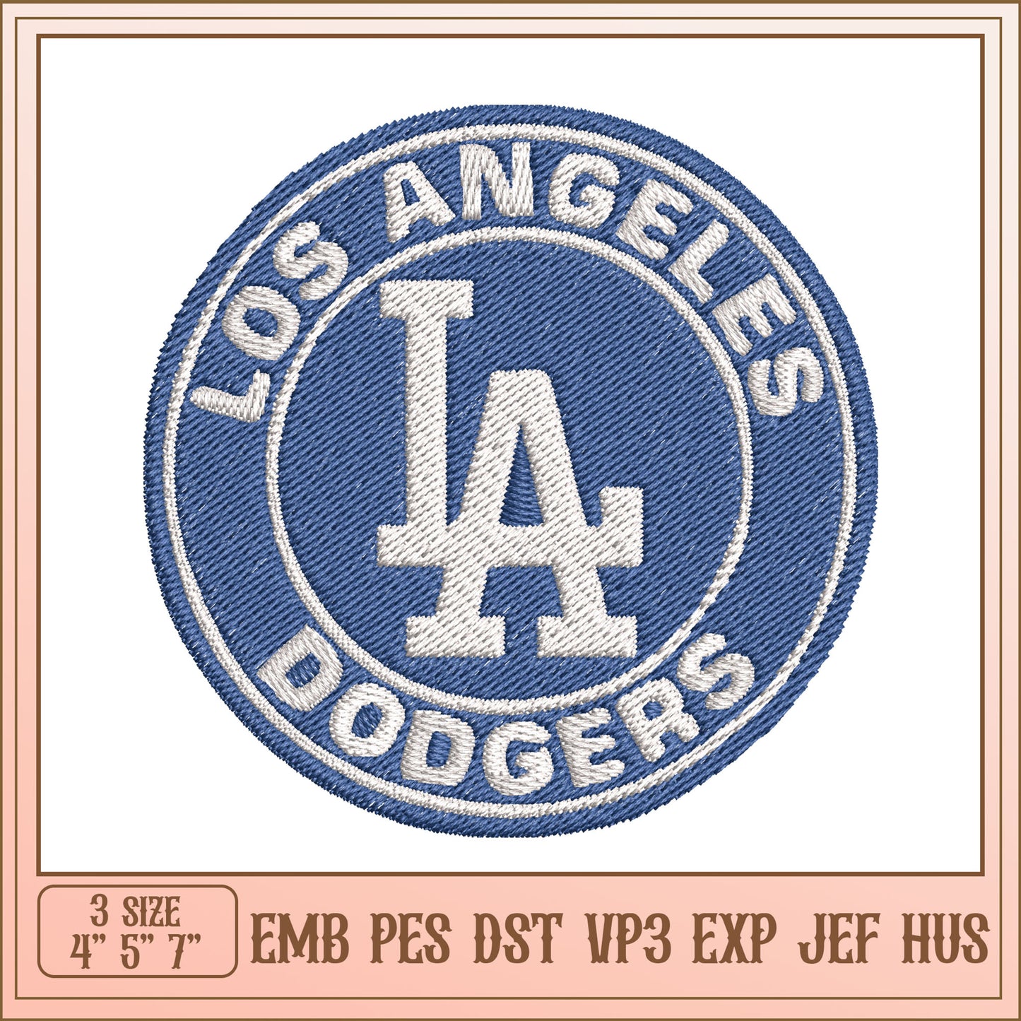Los Angeles Dodgers Embroidery Design