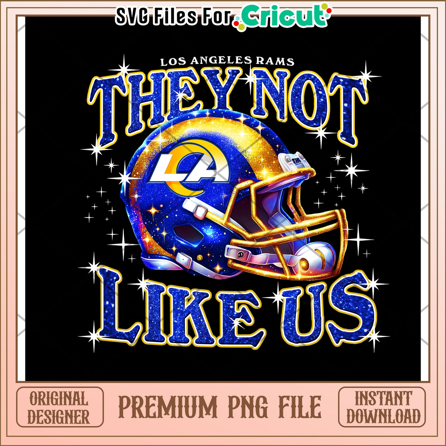 Los Angeles Rams helmet design, perfect for sports fans and crafters