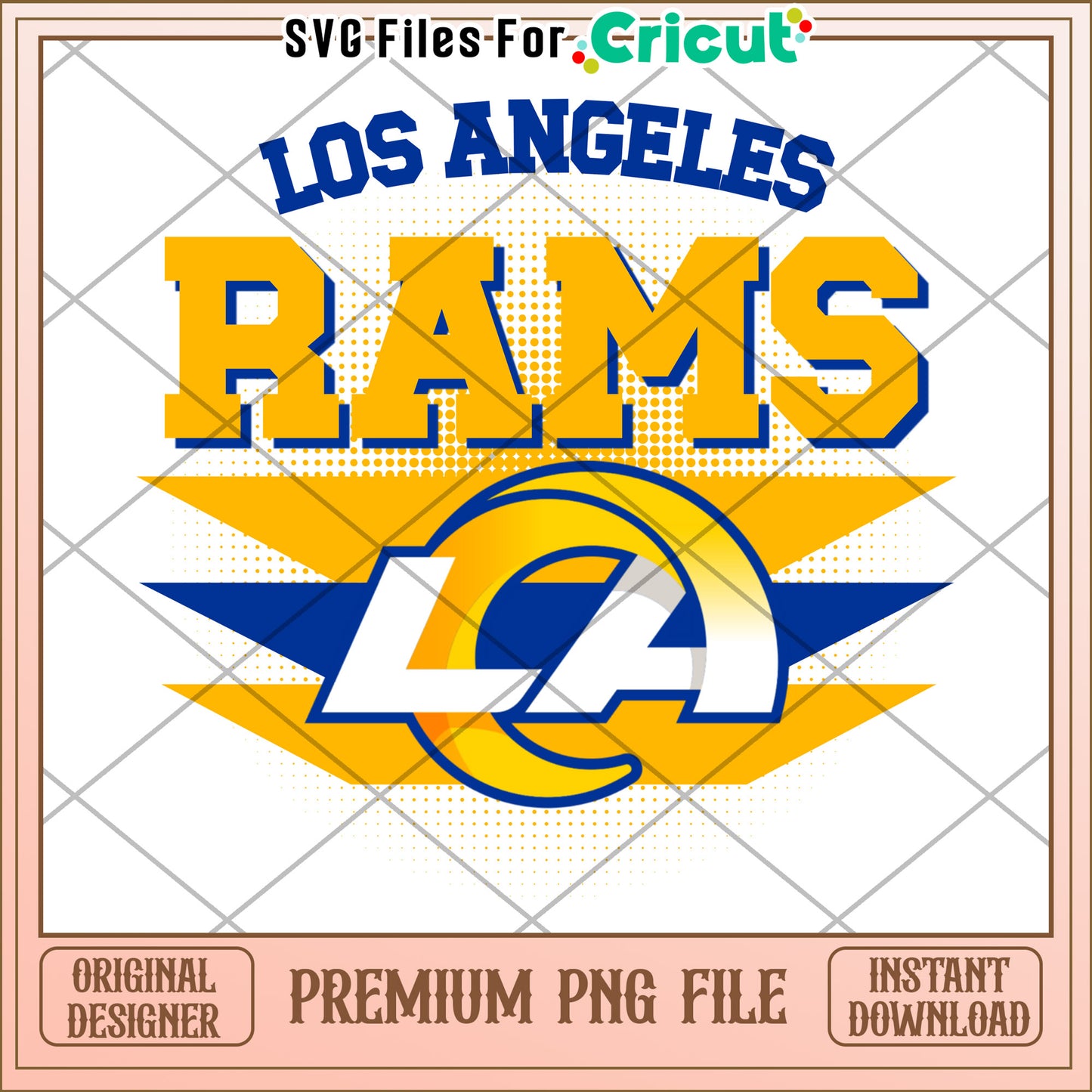 Los Angeles Rams logo design for Cricut, premium PNG file download