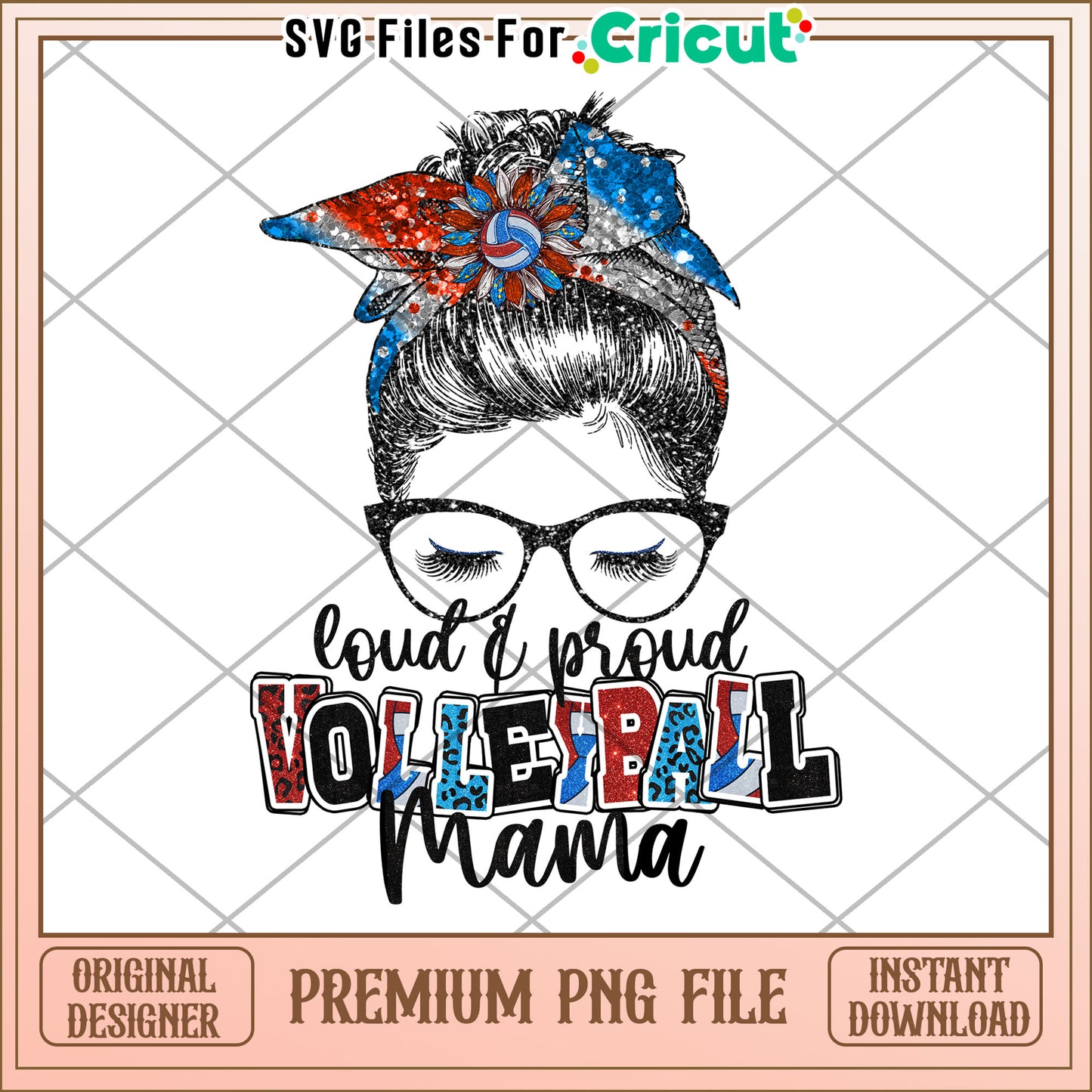 Loud Proud Volleyball Mama PNG
