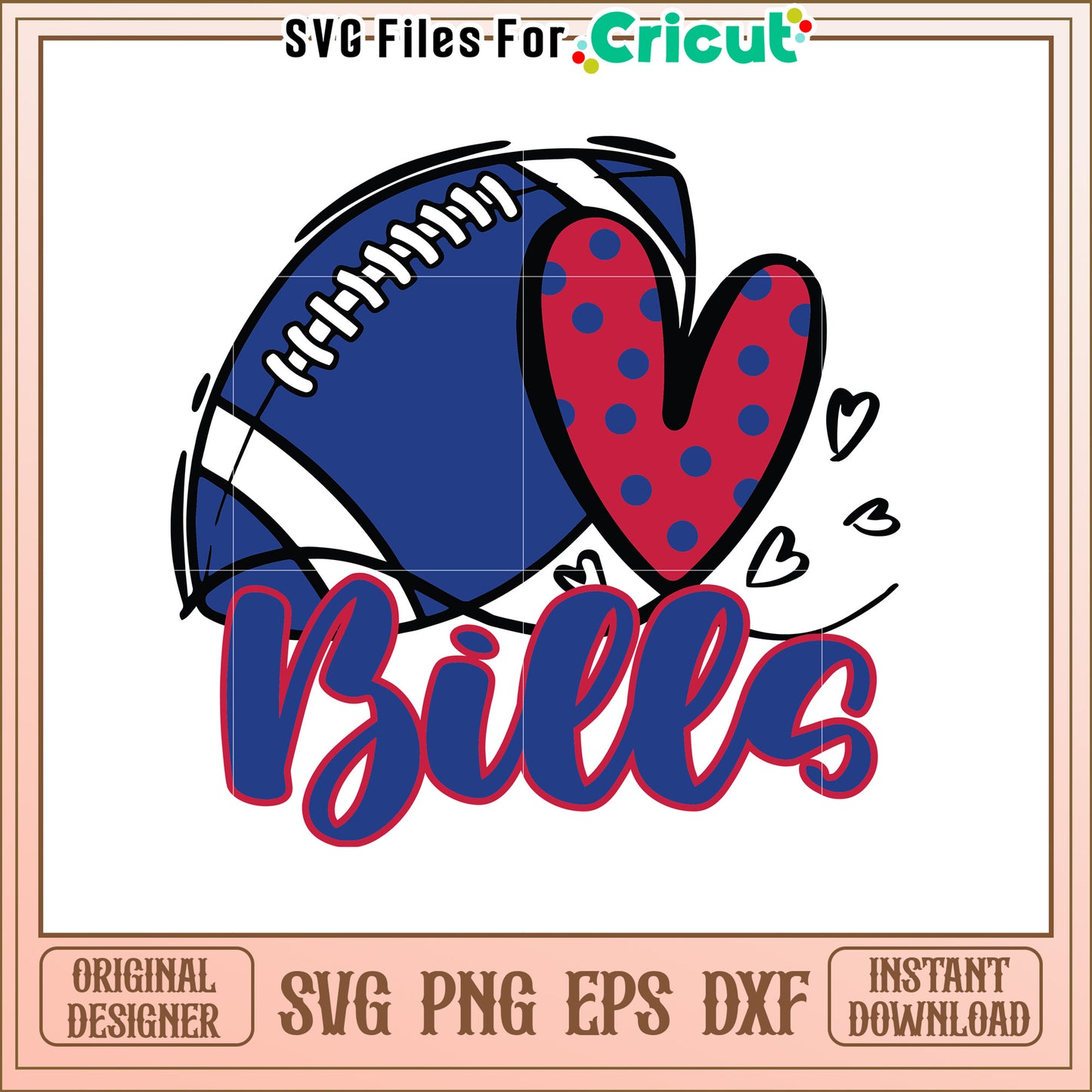 Love Football Bills SVG Design for Fans and Cheerleaders