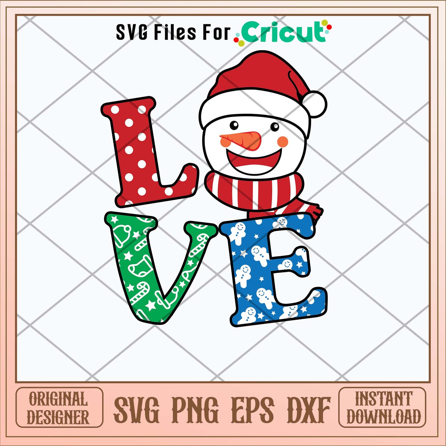 Love Snowman Claus Hat Svg