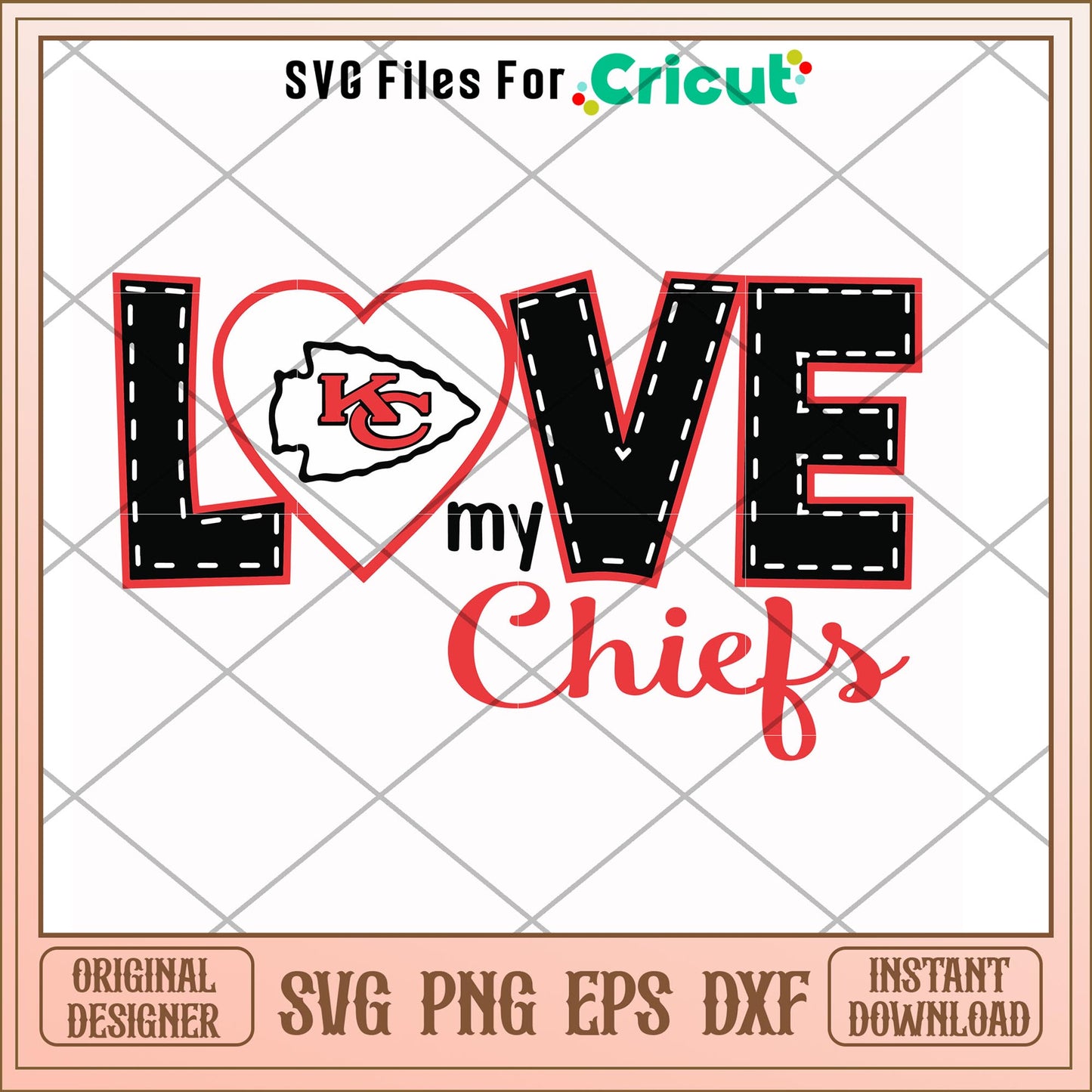 Love my chiefs svg, kansas city chief svg, new nfl svg