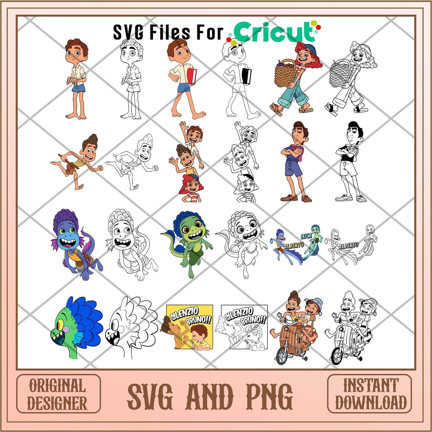 Disney cartoon Luca svg bundle