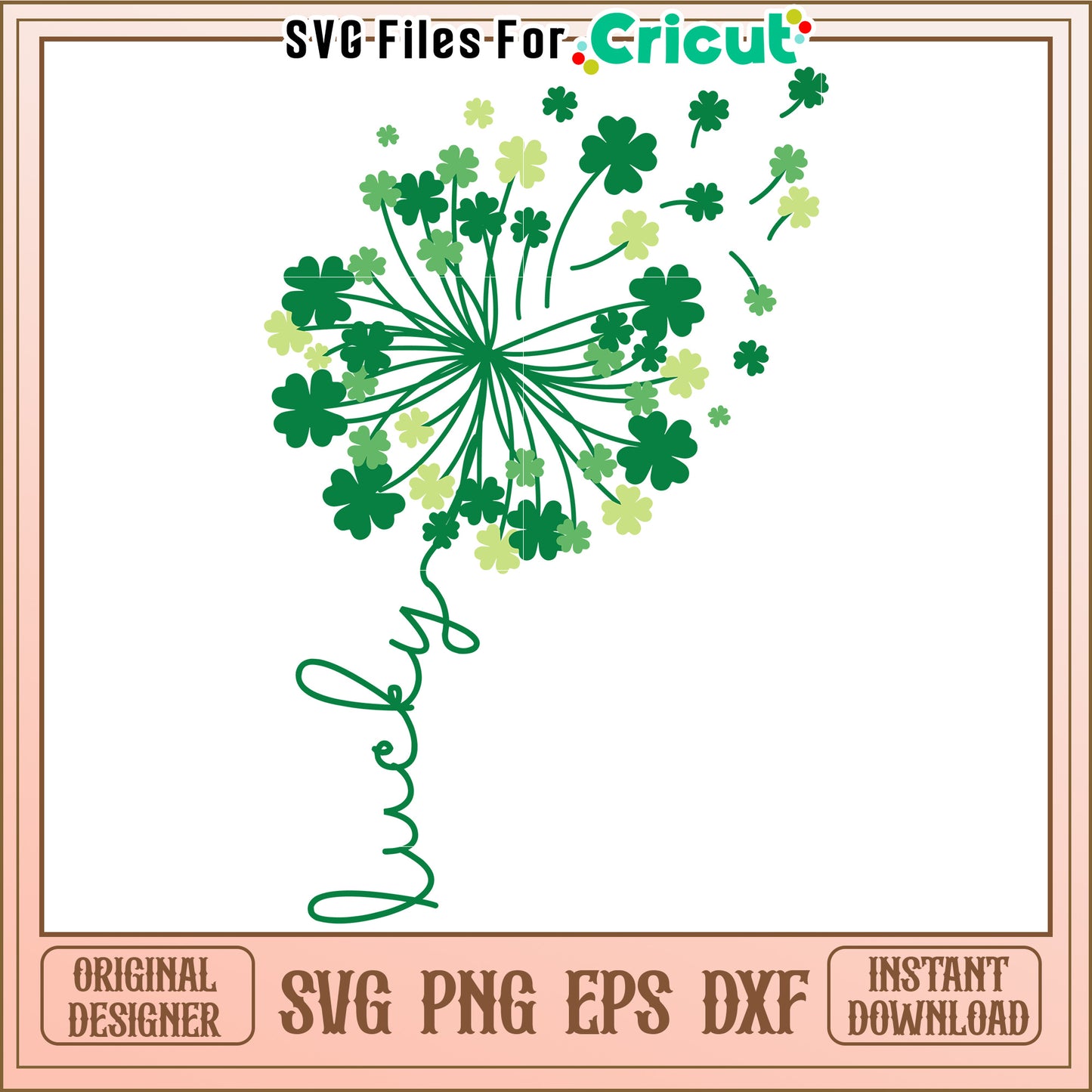 Lucky Clover SVG Design Instant Download
