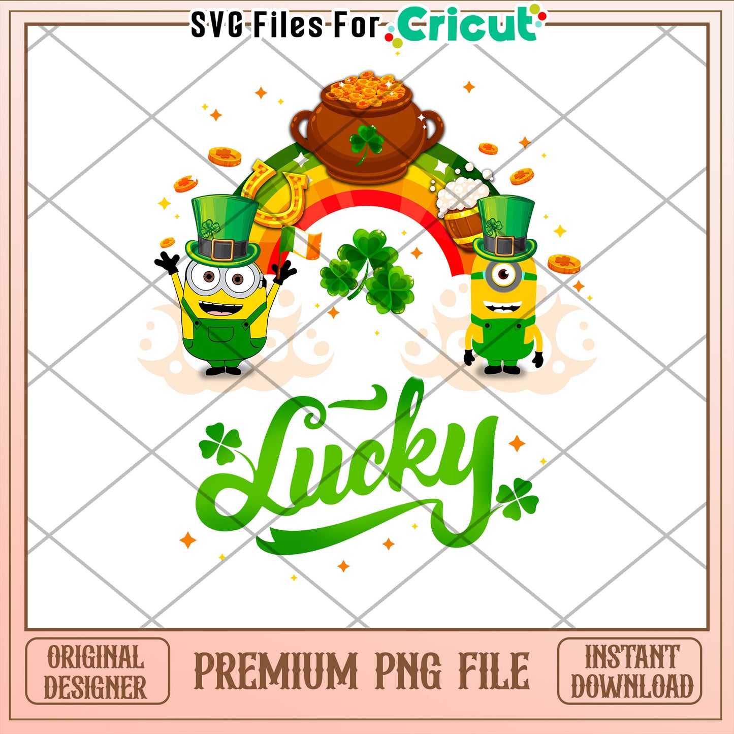 Lucky Minions PNG File for Cricut Instant Download