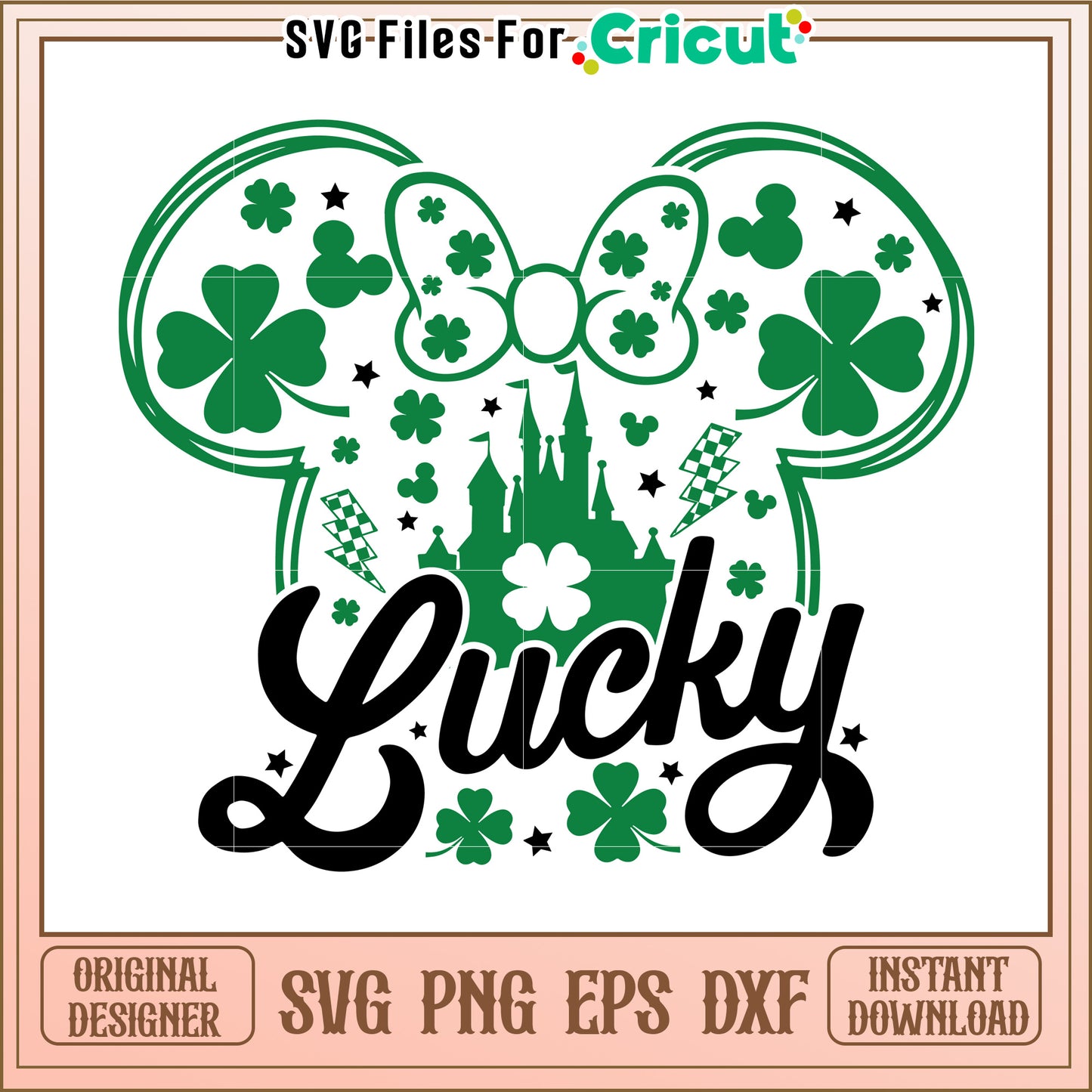 Lucky Shamrock SVG Design Instant Download