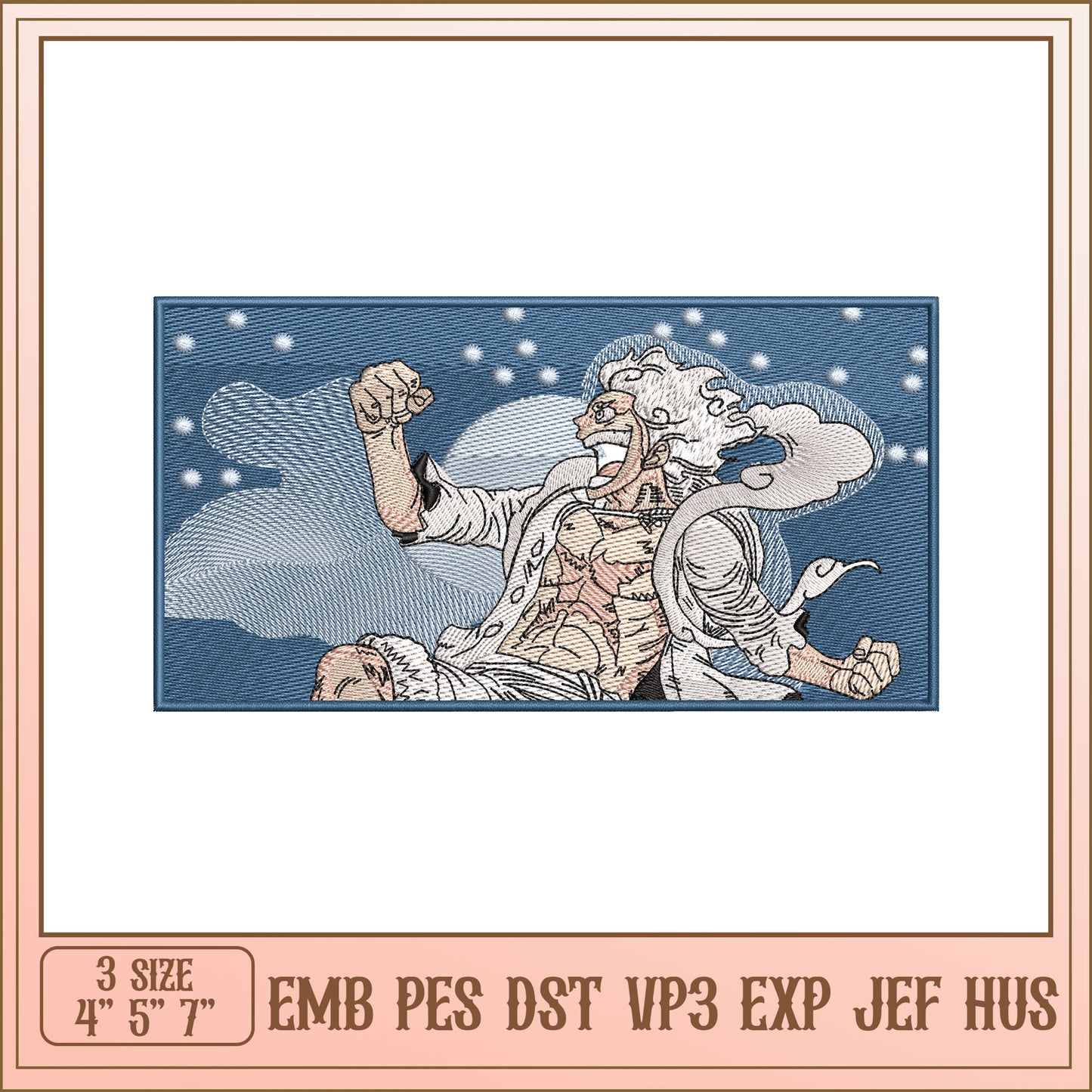 Luffy Embroidery Design - 3 Sizes EMB PES DST