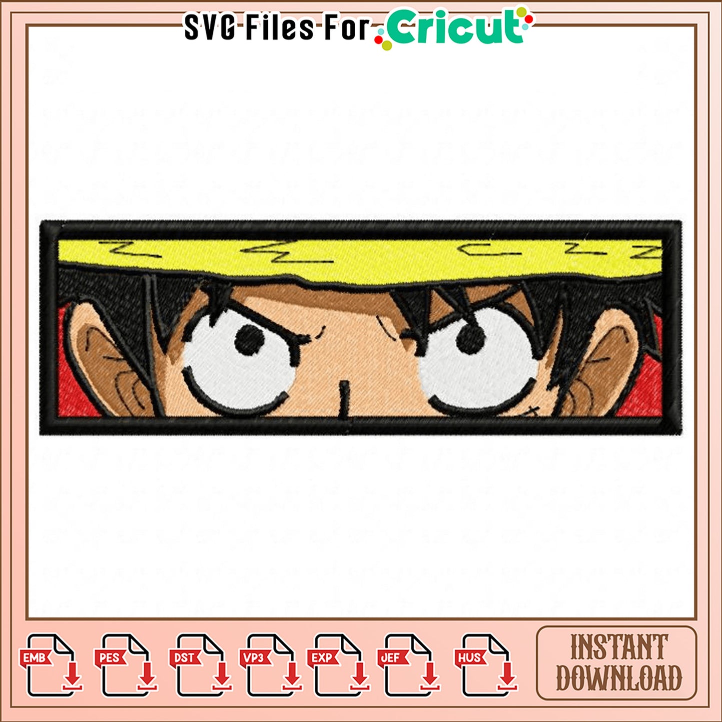Luffy Eyes Embroidery Design Instant Download