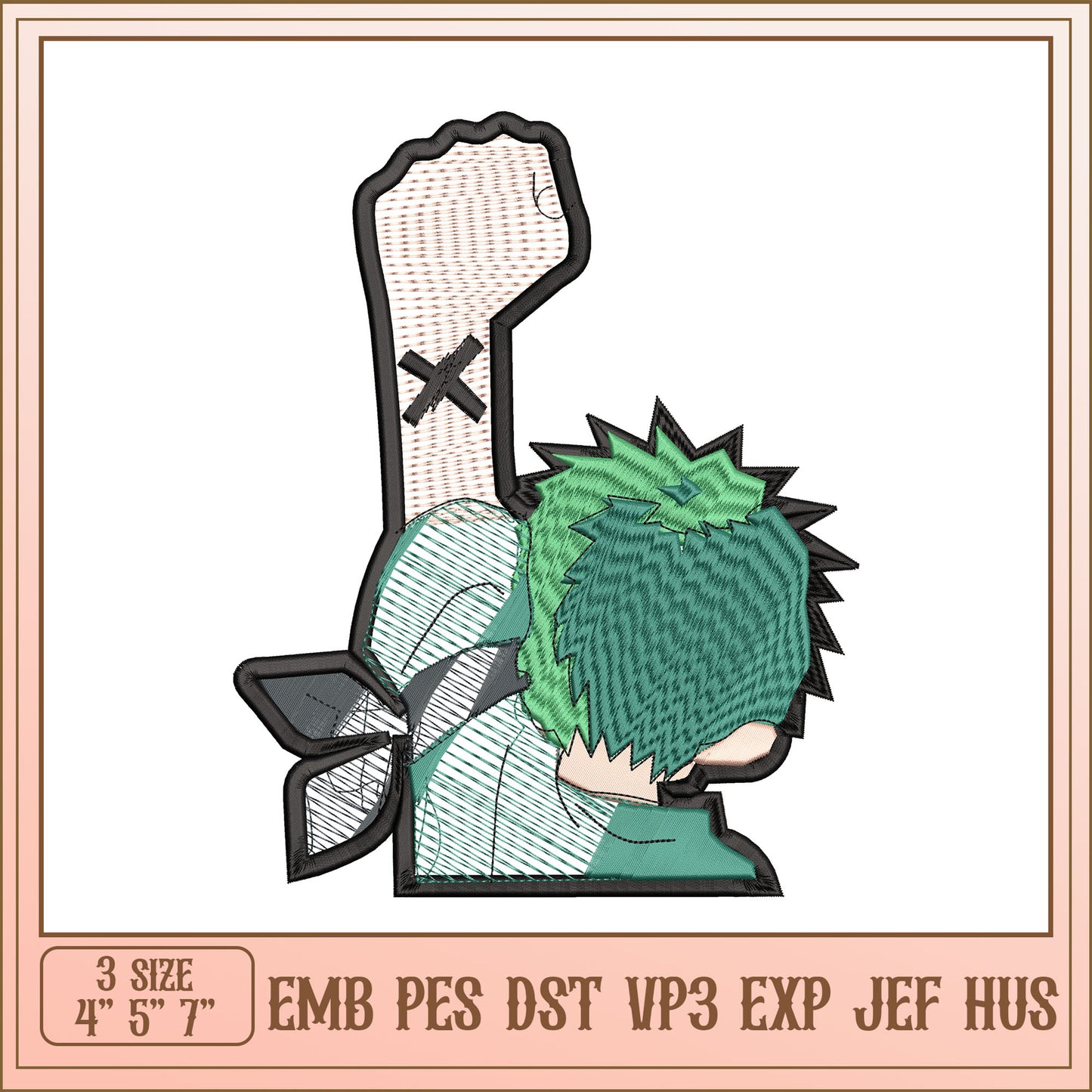 Luffy Fist Embroidery Design