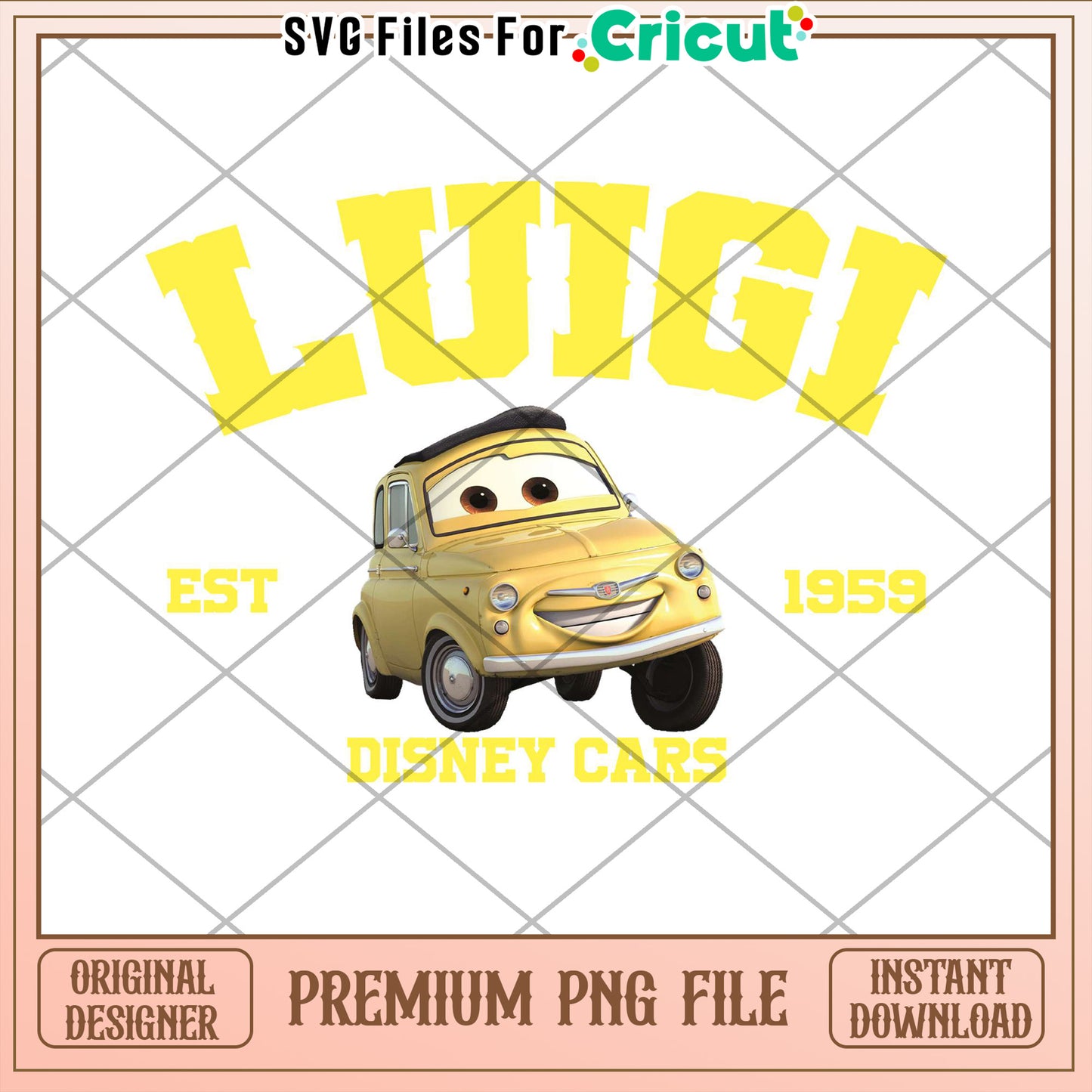 Luigi Disney Cars PNG Cricut Design