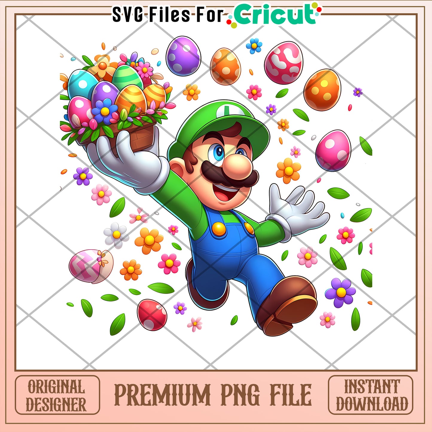Luigi Easter PNG Cricut Design