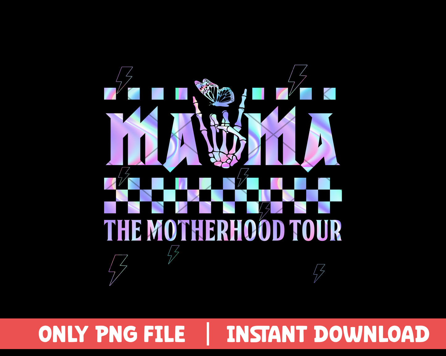 Hand skeleton mama Motherhood tour png