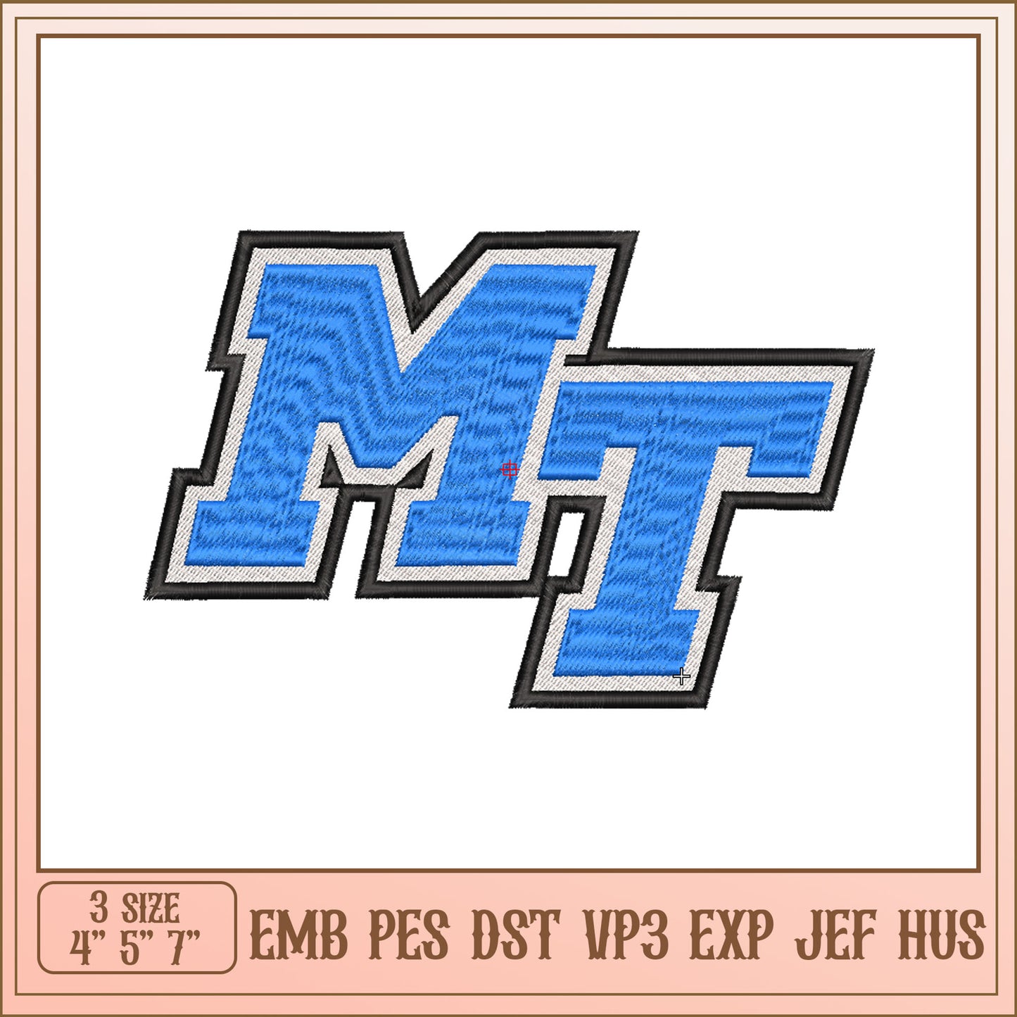 MT Embroidery Design 3 Sizes