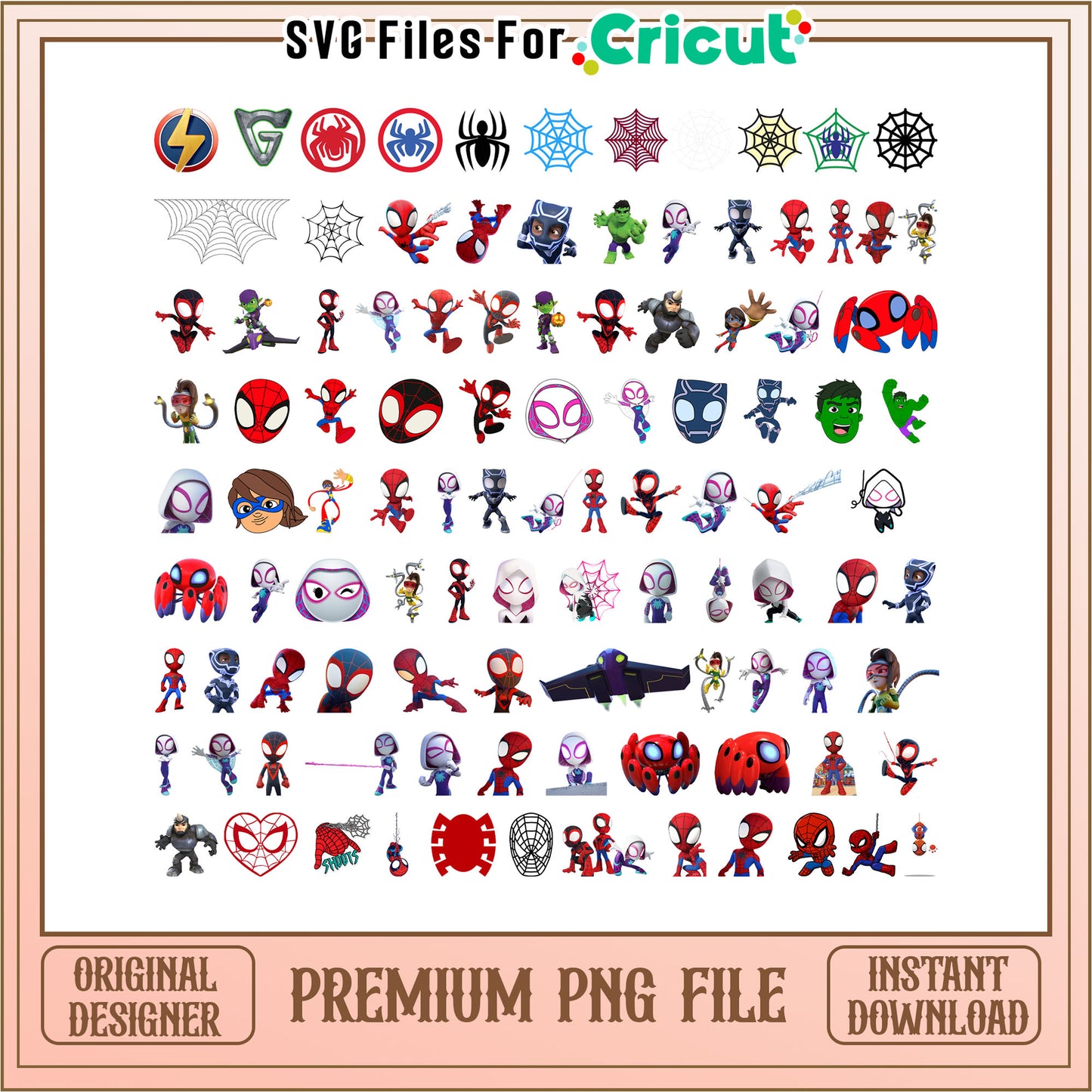 Spidey and his amazing friends bundle png, spidey cartoon png
