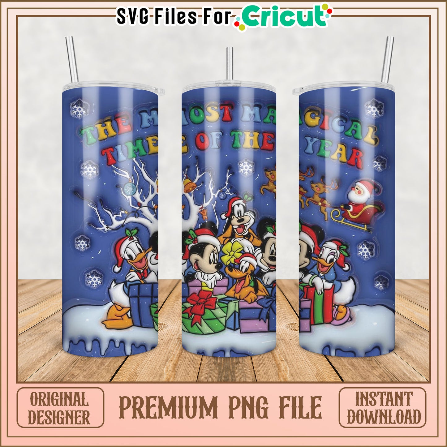 Magical Holiday Tumbler PNG Design for Cricut Crafts Download