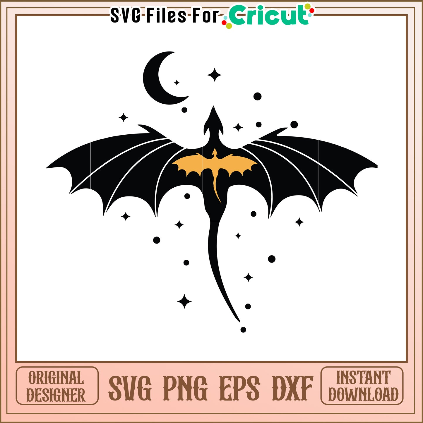 Majestic dragon silhouette in night sky, perfect for design projects