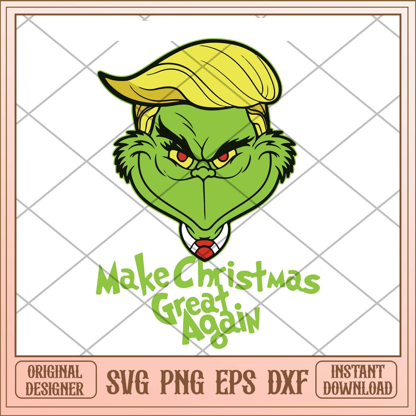 Make christmas great again svg, Grinch Donald Trump svg bundle