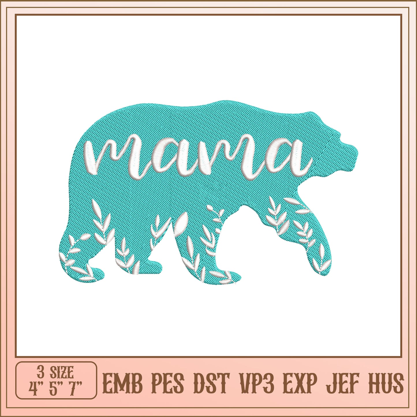 Mama Bear Embroidery Design
