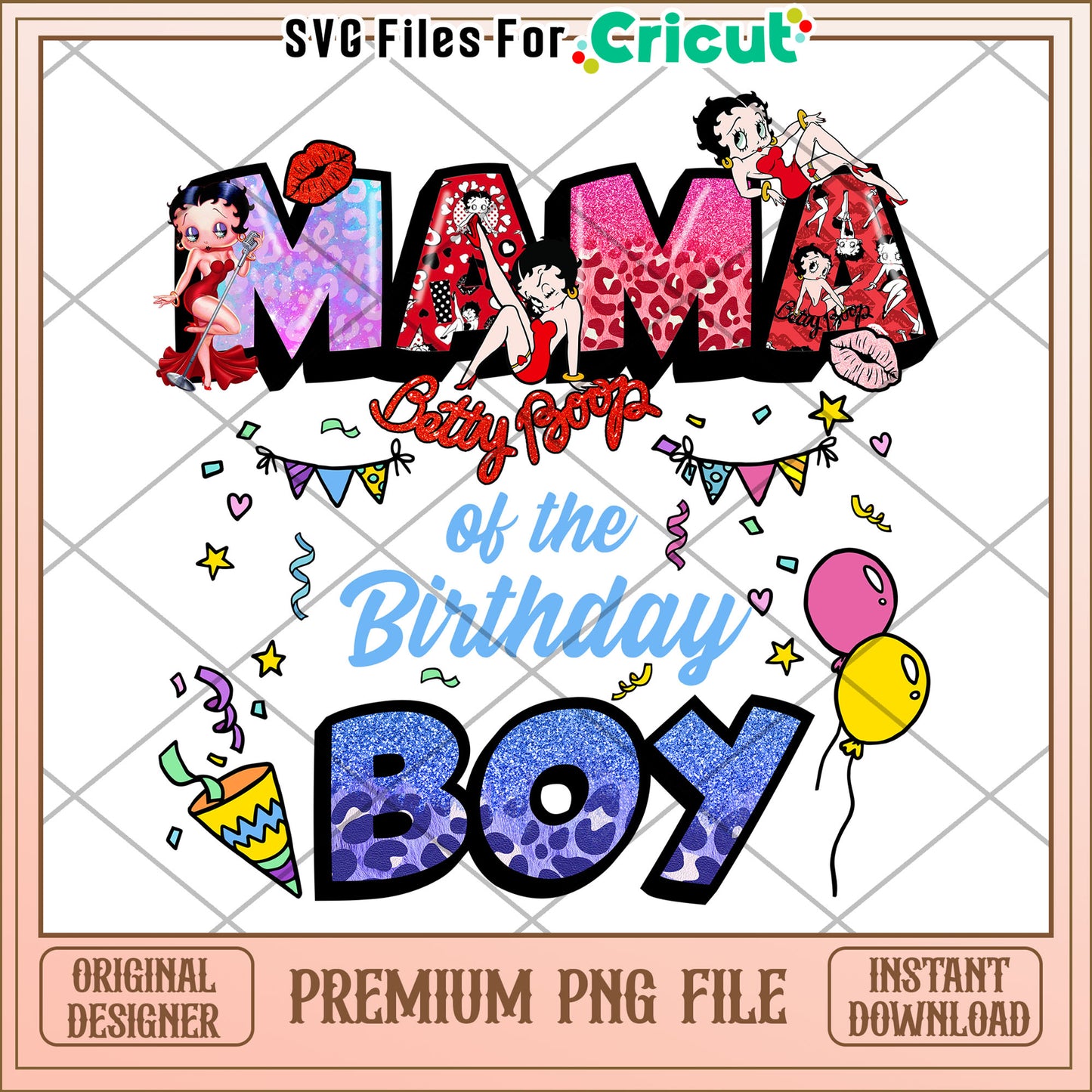 Mama Birthday Boy PNG Design