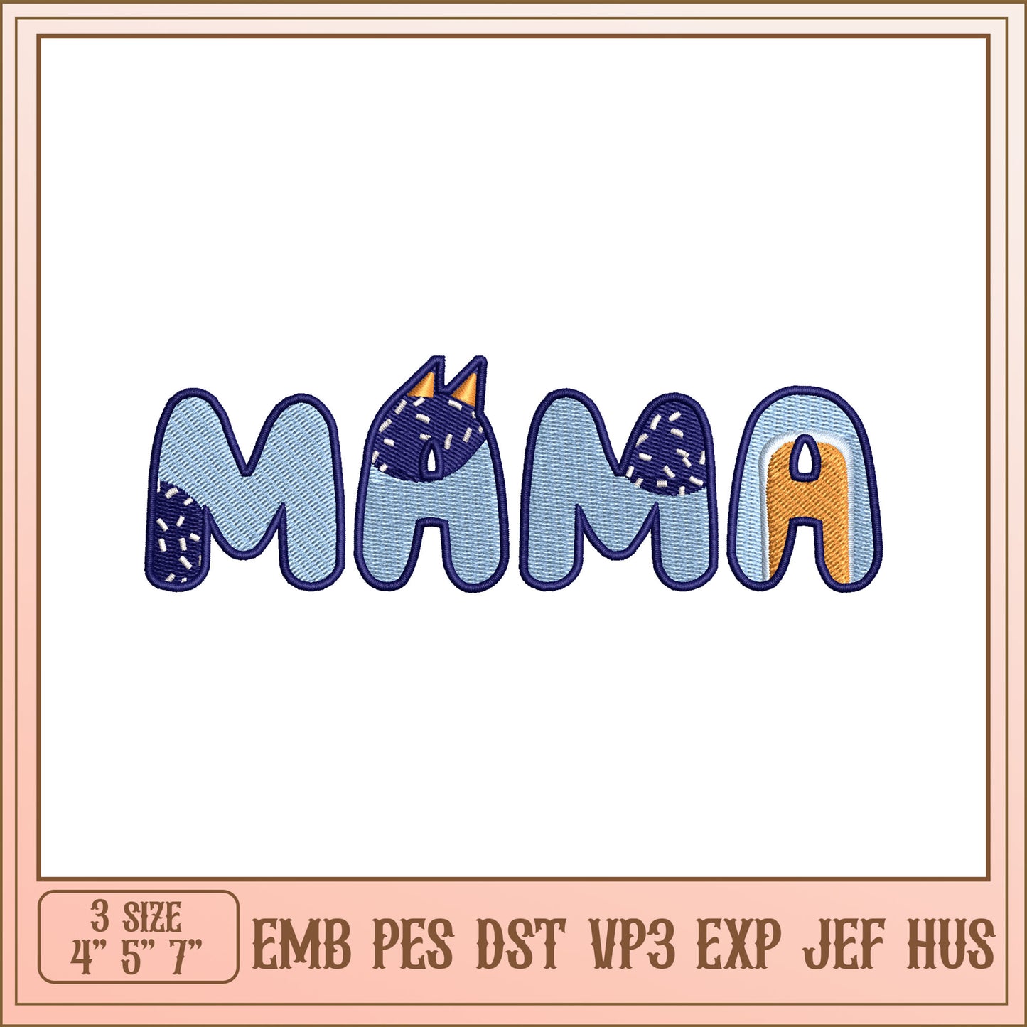 Mama Embroidery Design