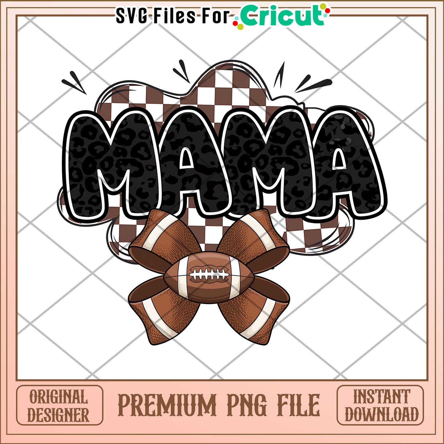 Mama Football Leopard PNG Design