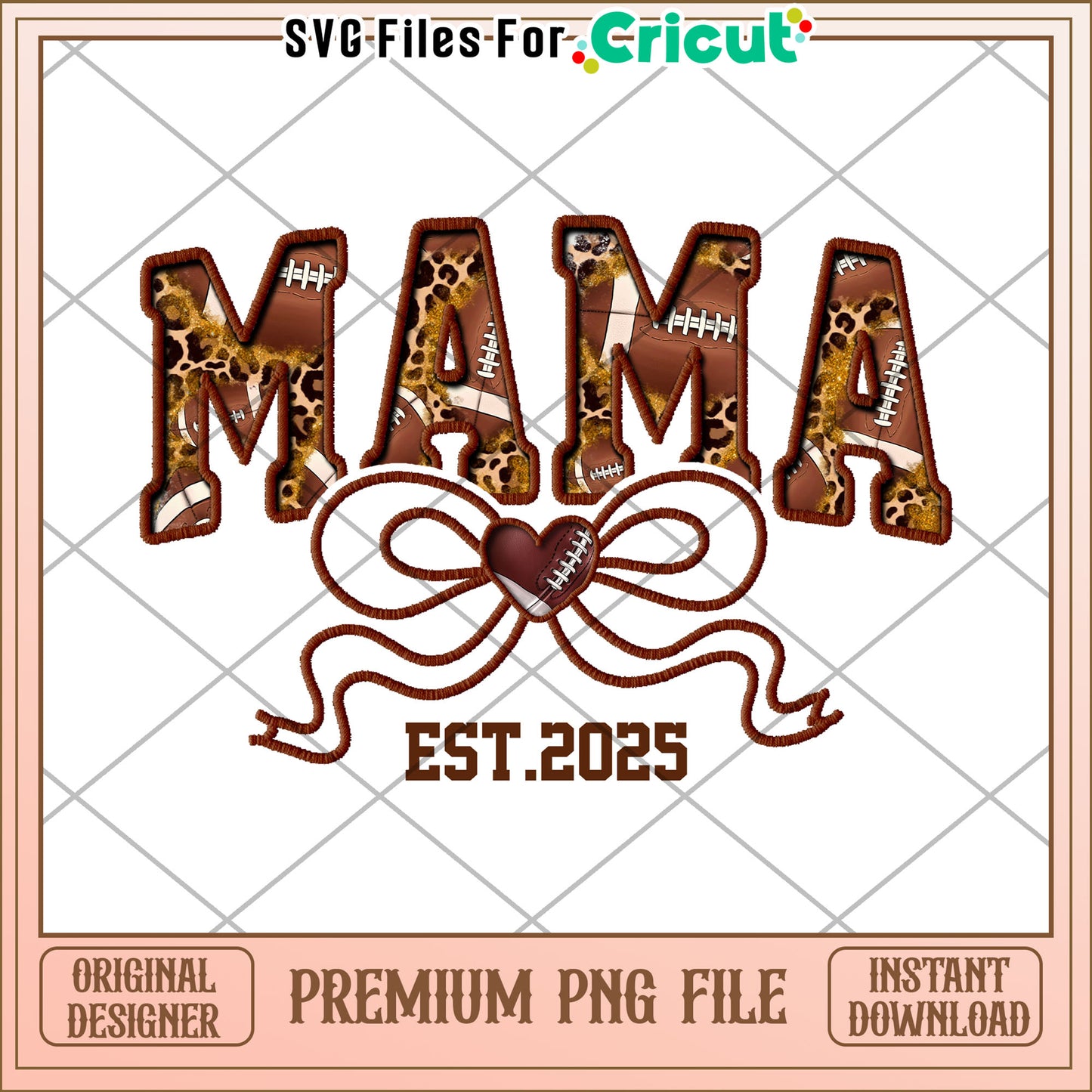 Mama Football PNG Design, Est 2025