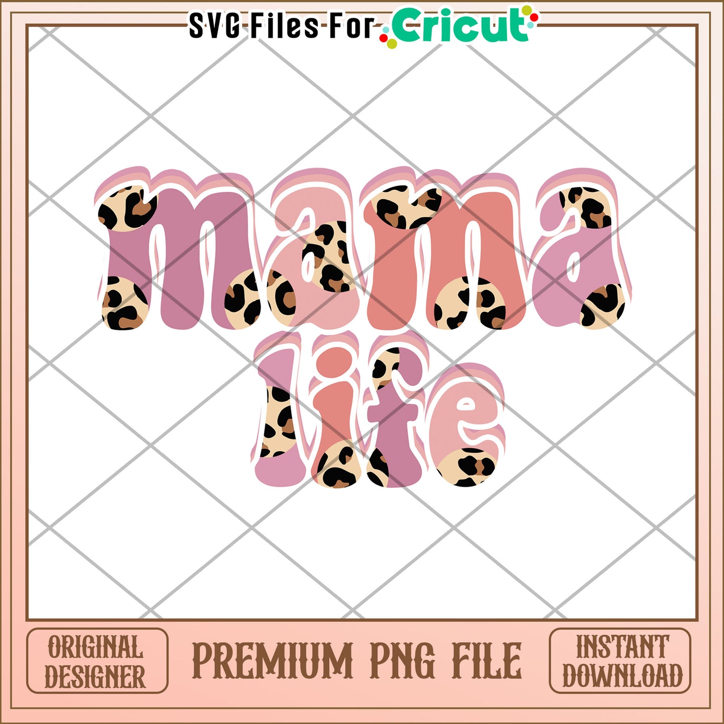 Mama Life Leopard Print PNG