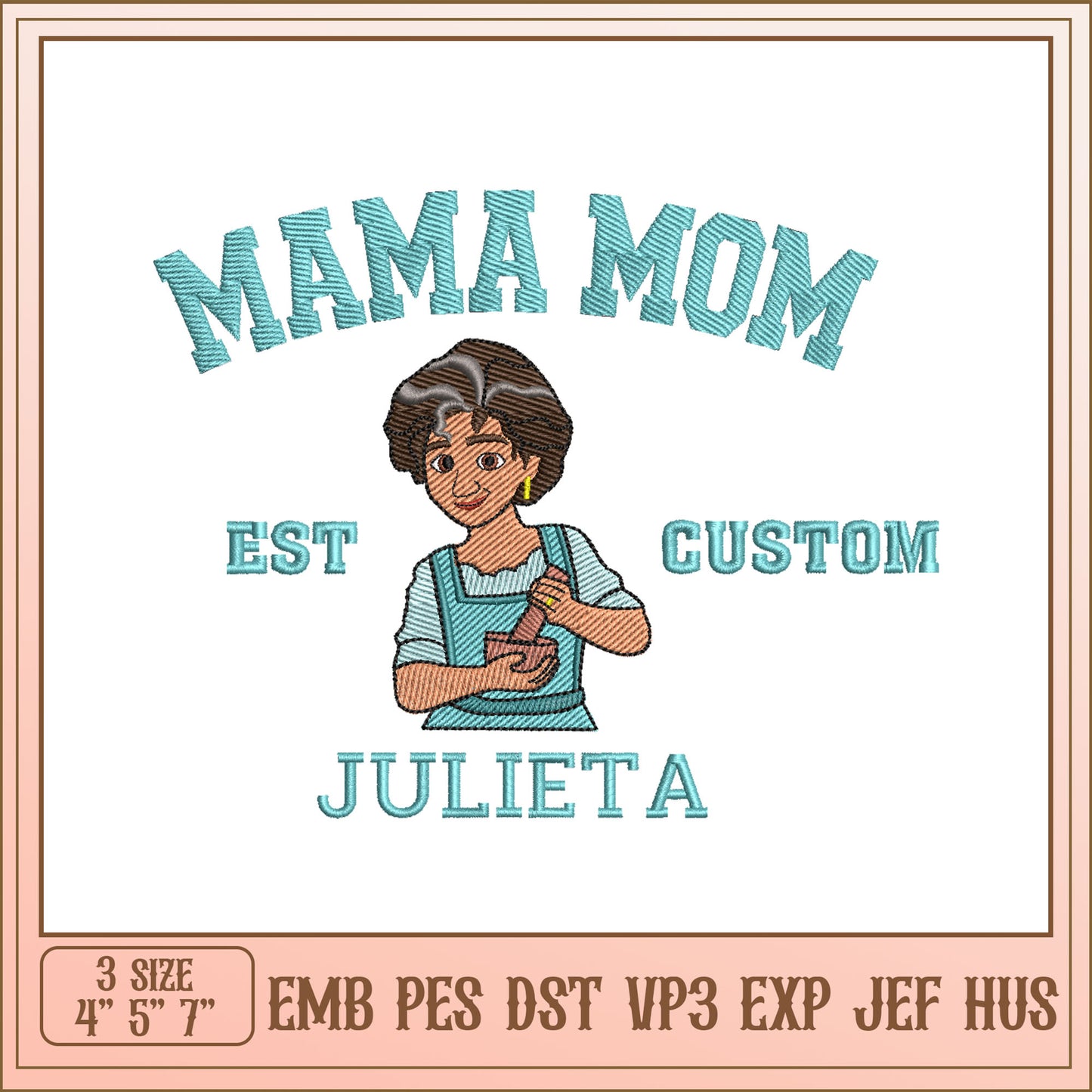 Mama Mom Embroidery Design