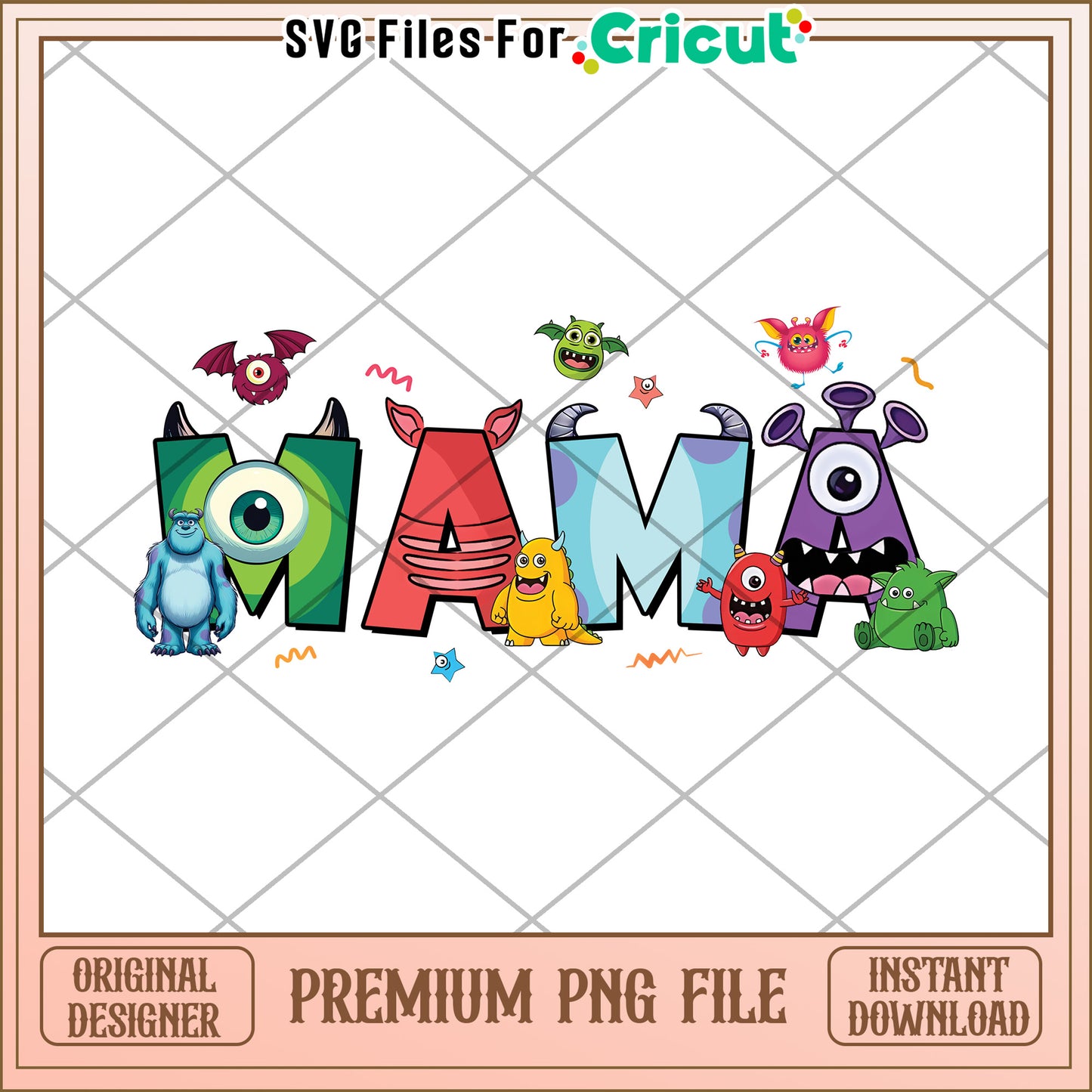 Mama Monster PNG Design Cricut