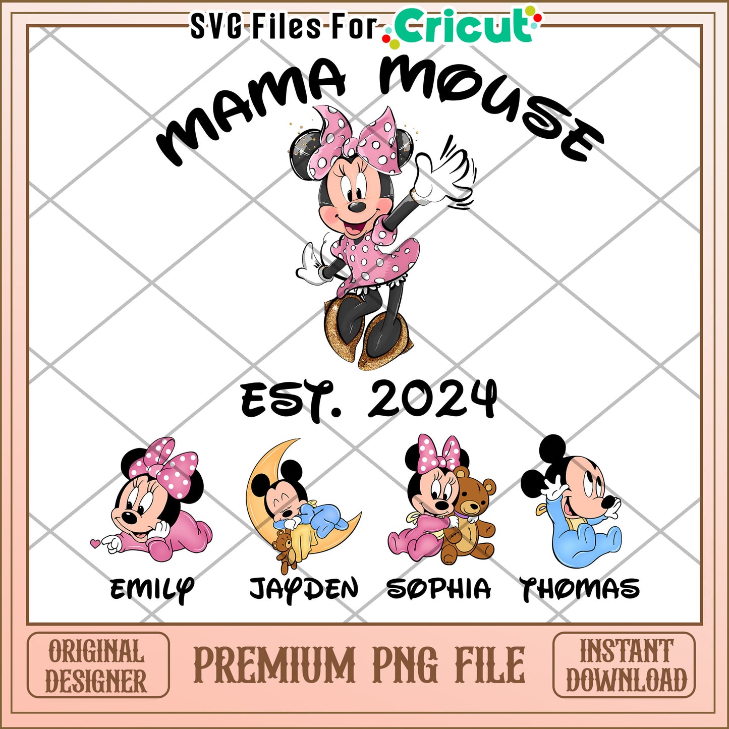 Mama Mouse Family PNG 2024 Cricut