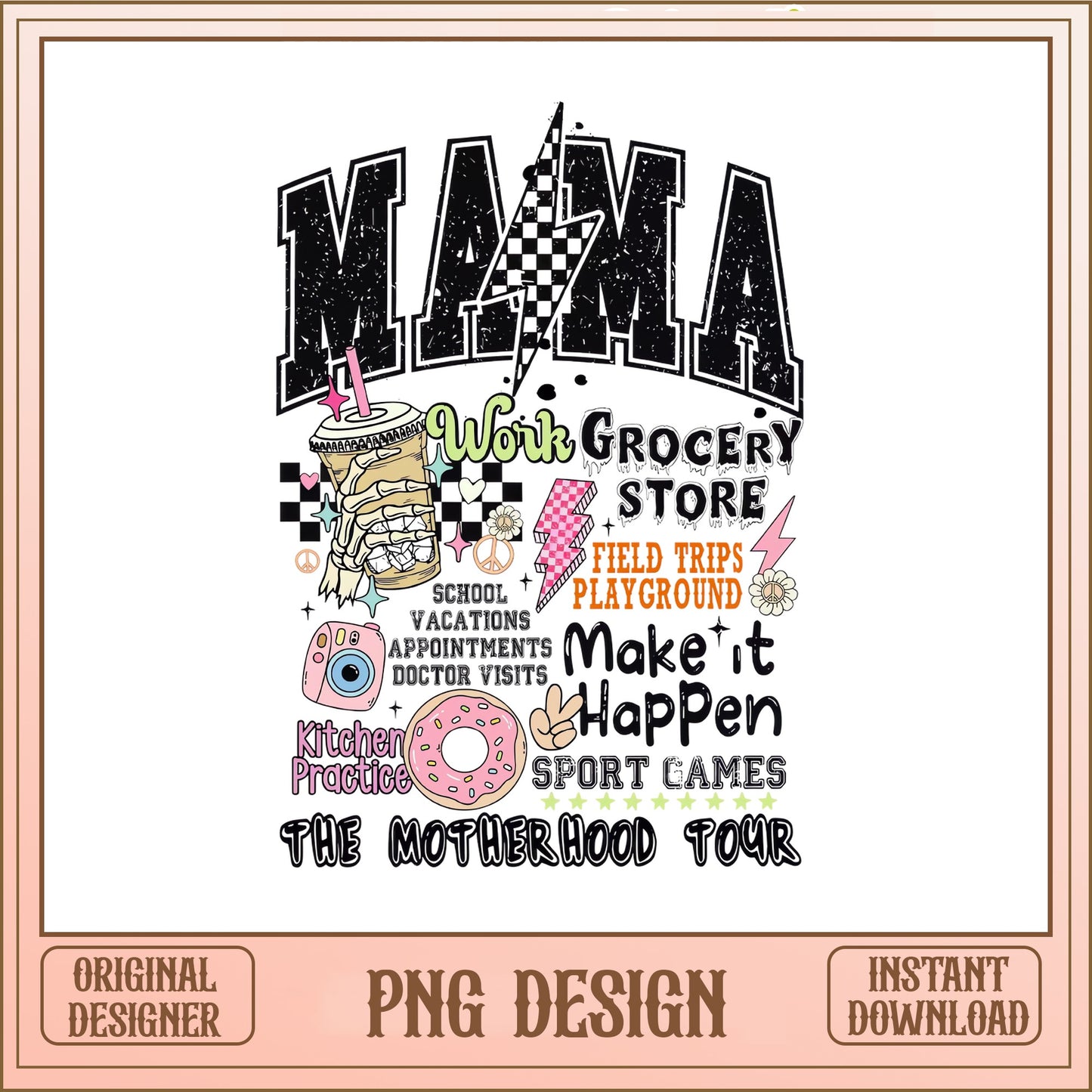 Mama The Motherhood Tour PNG, Retro Mama PNG, Mom Life PNG