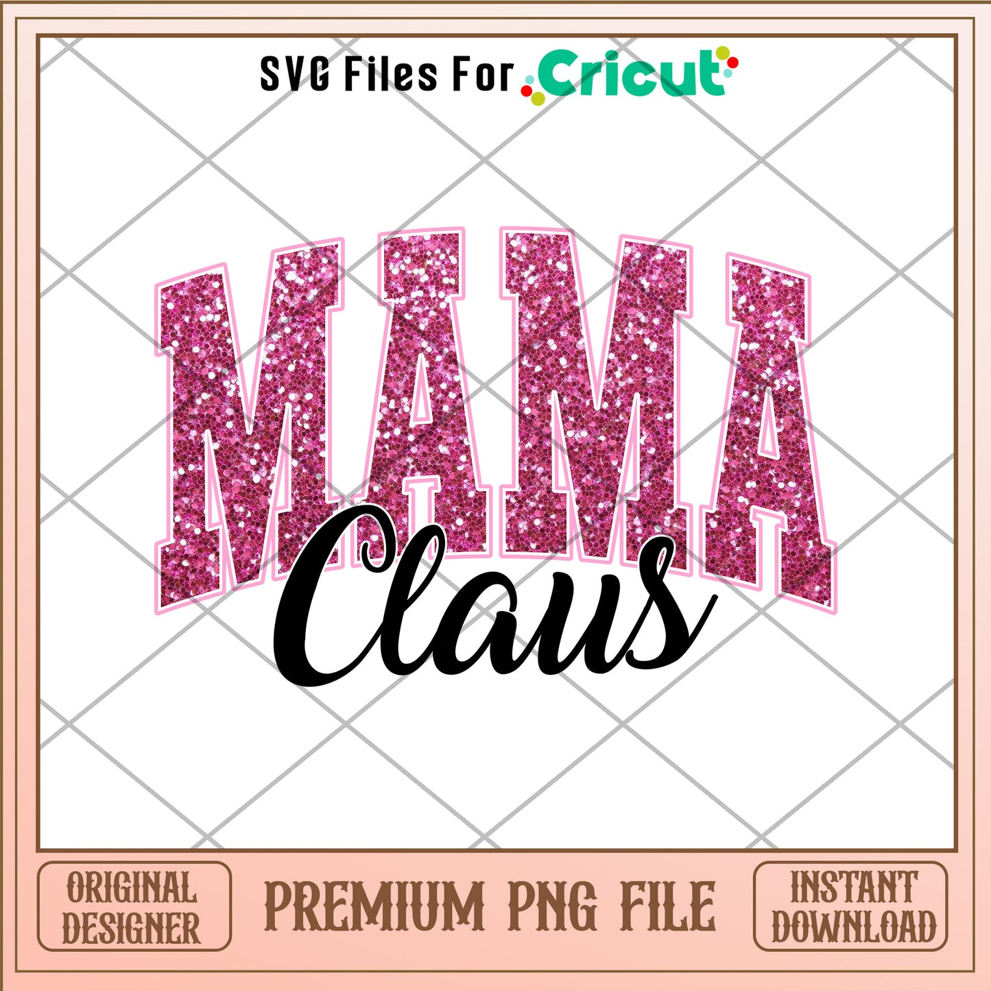 Mama claus font design png, font design png, christmas png