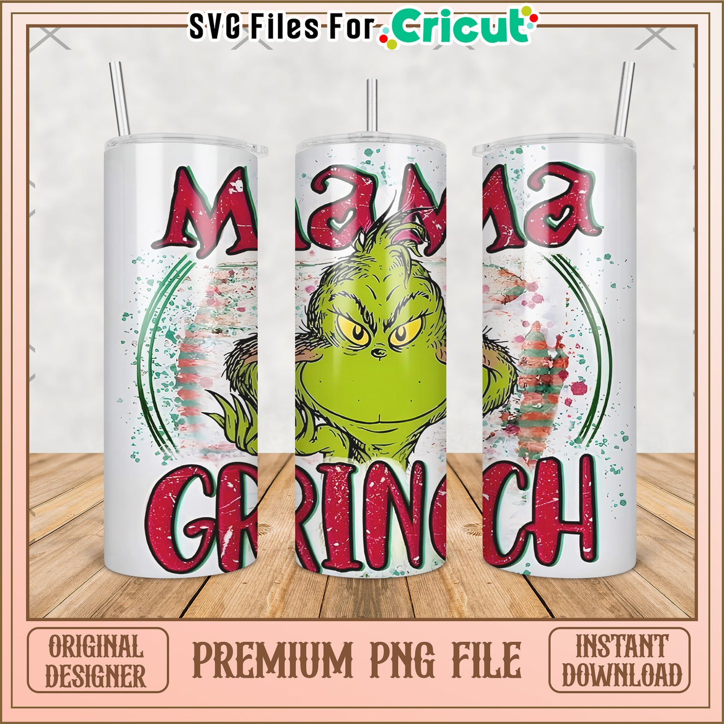 Mama grinch tumbler png, grinch christmas png, grinch pajamas png