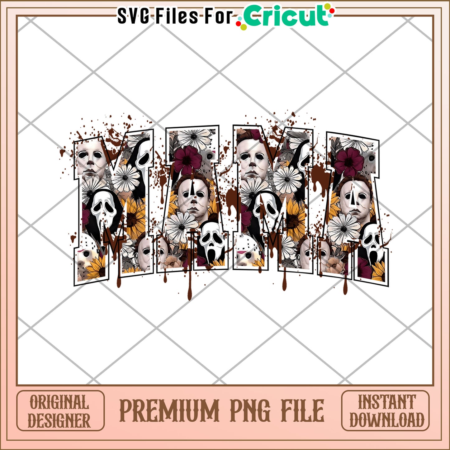 Mama horror design png, halloween holiday png, horror halloween png