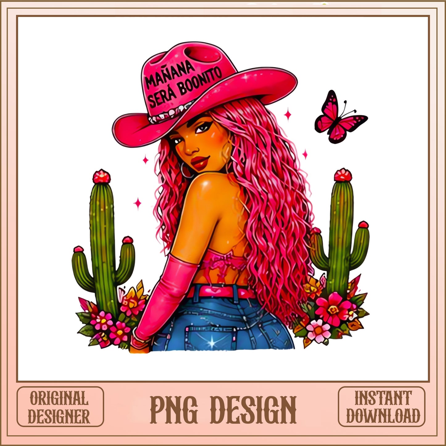 Manana Sera Bonito Cowgirl PNG, Pink Cowgirl Sublimation PNG, Latina Girl PNG