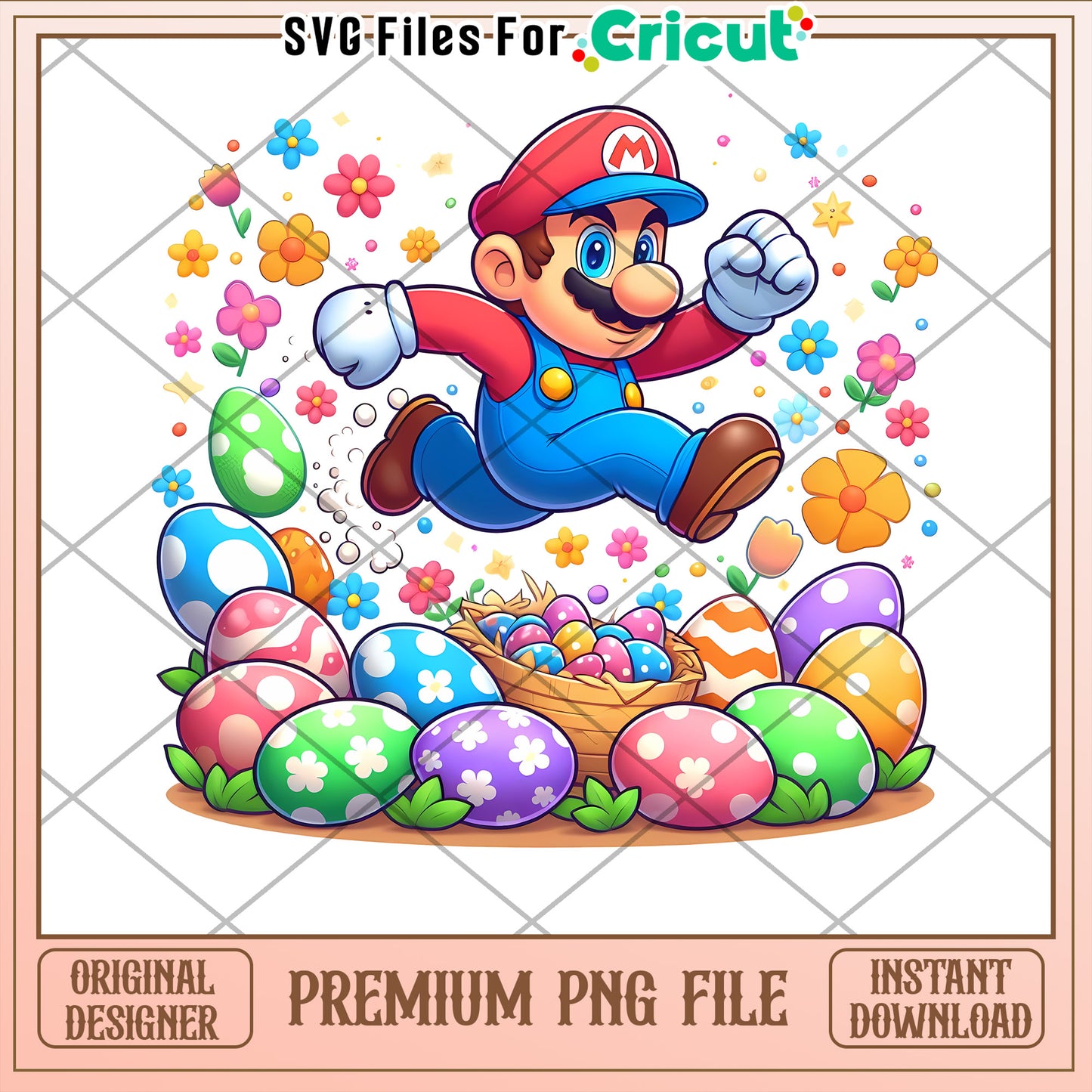 Mario Easter PNG Instant Download