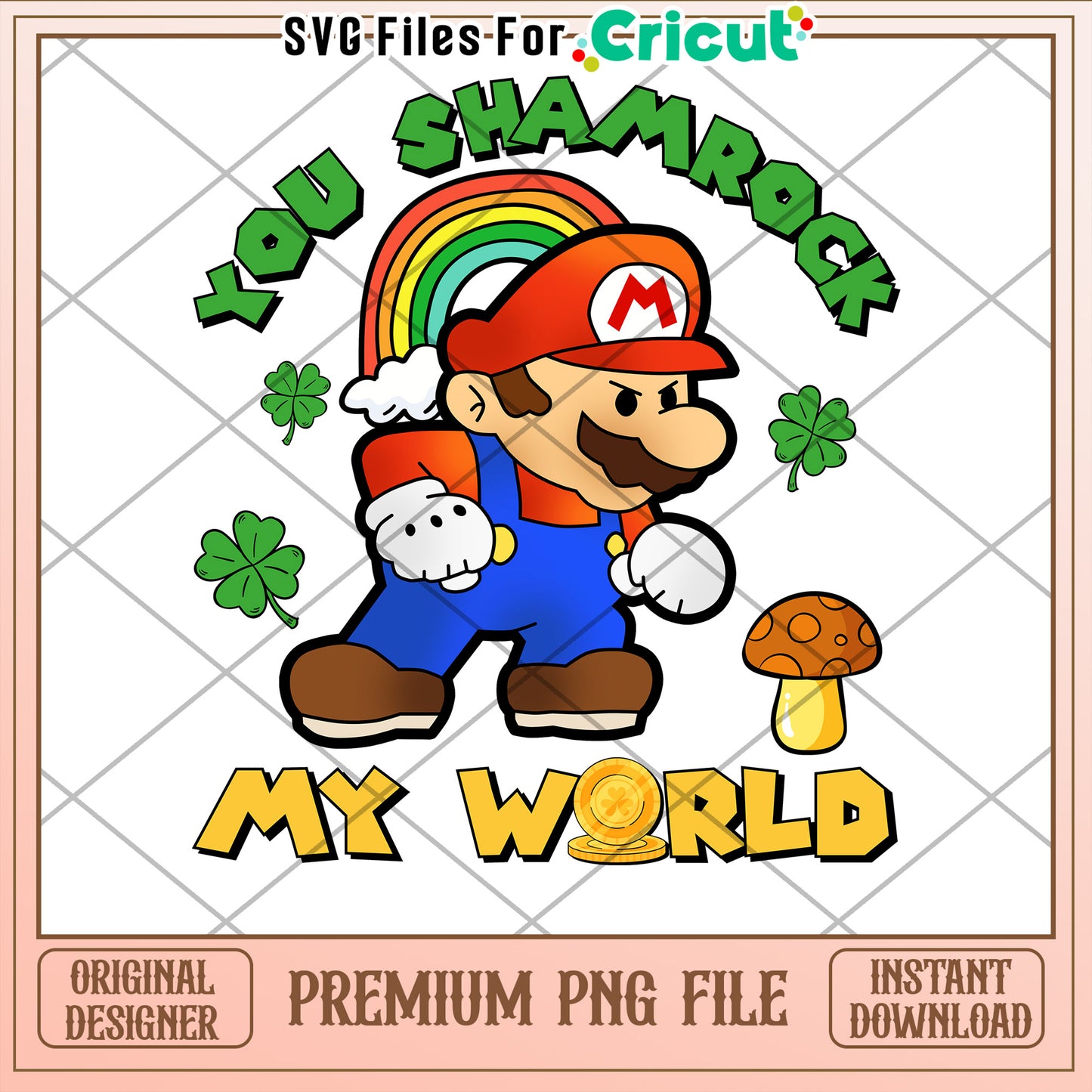 Mario Shamrock PNG Instant Download