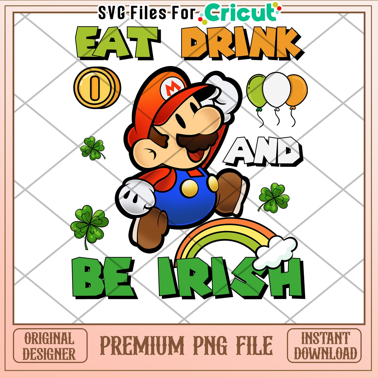 Mario St Patricks Day PNG Design