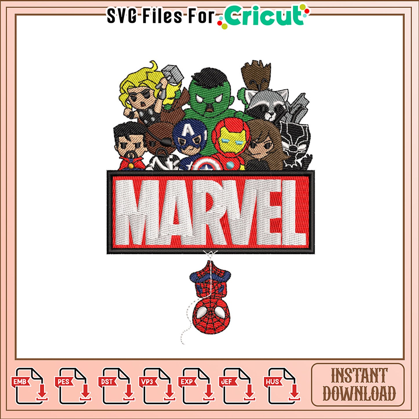 Marvel Avengers Embroidery Design Instant Download
