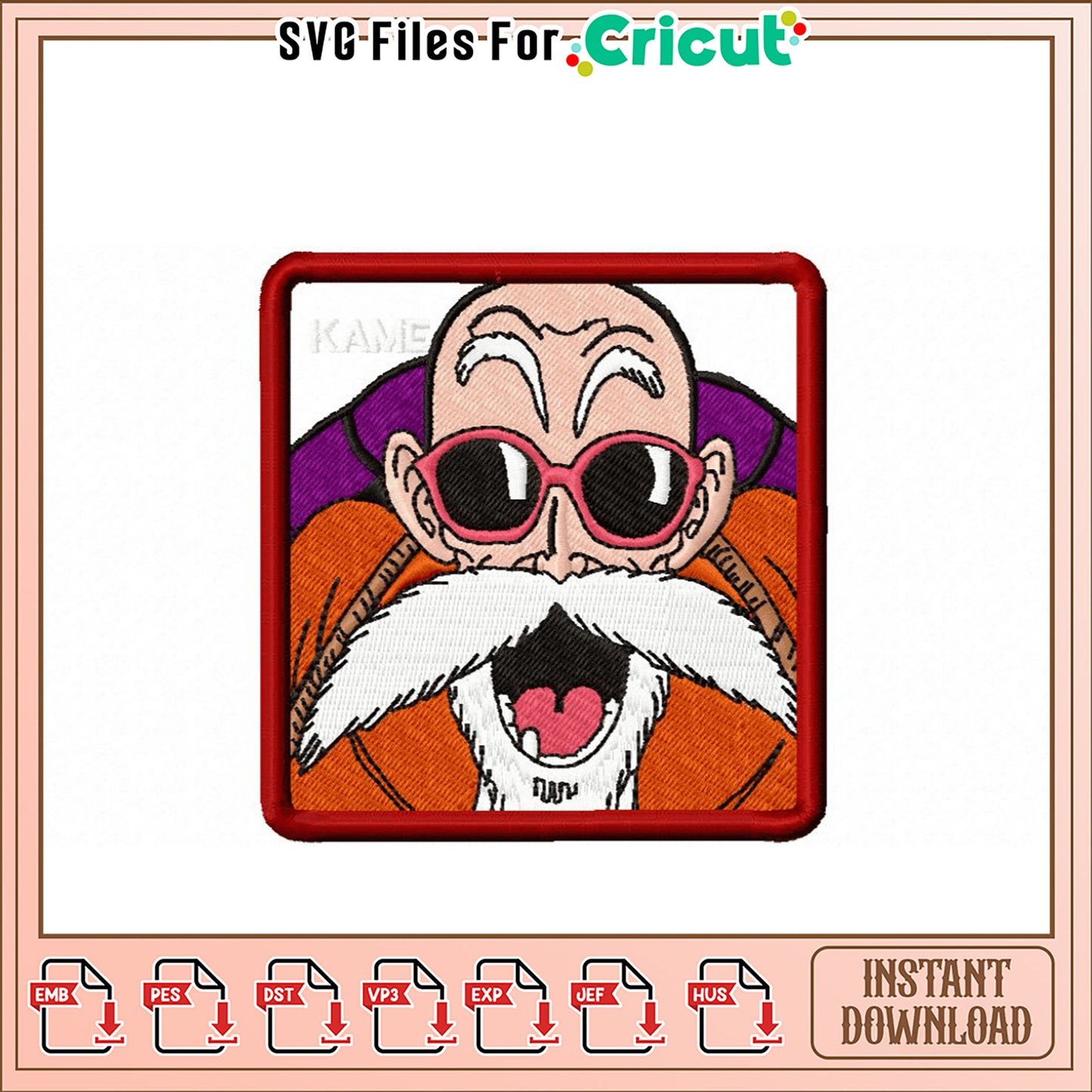Master Roshi Embroidery Design Instant Download