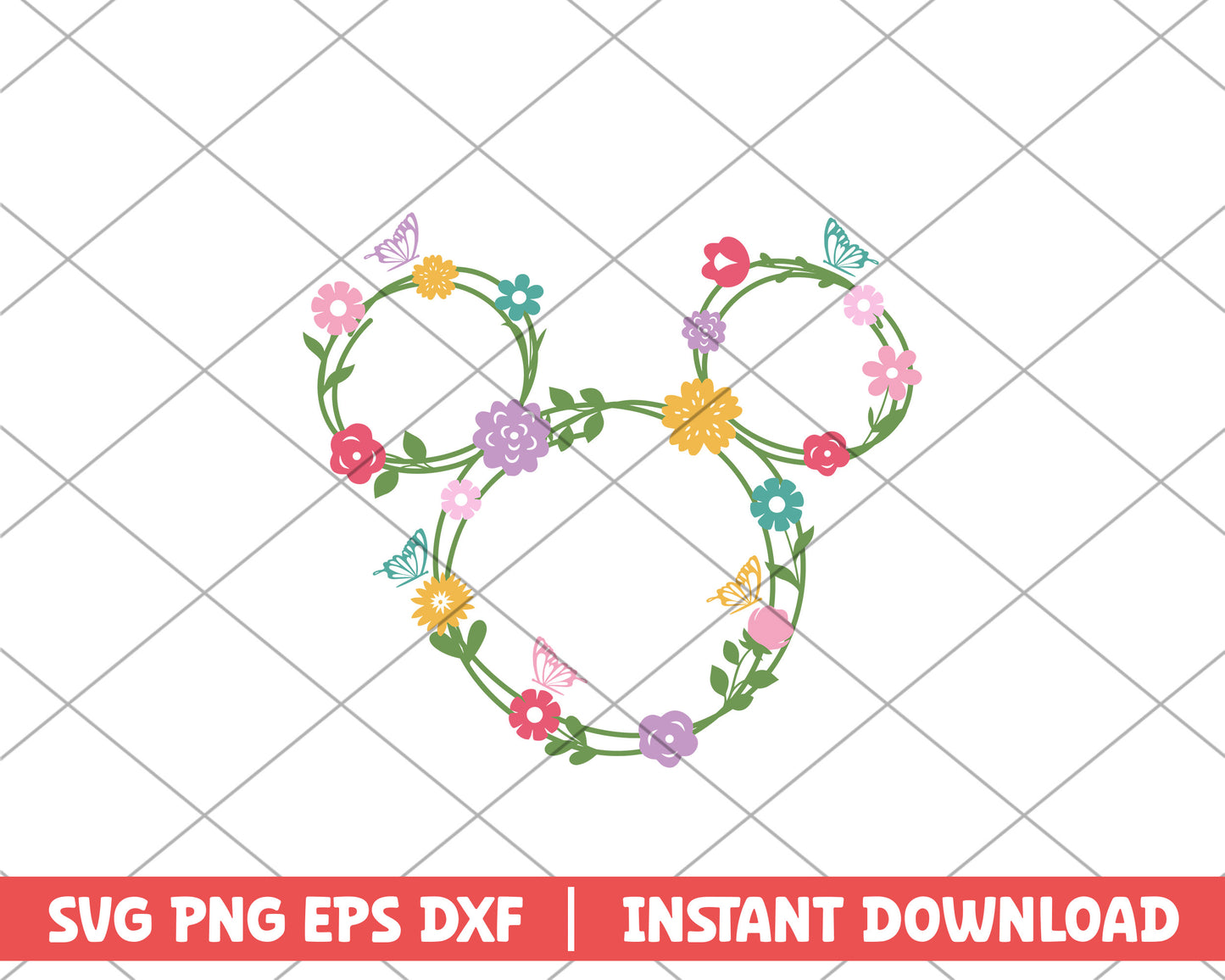 Mickey flower disney svg