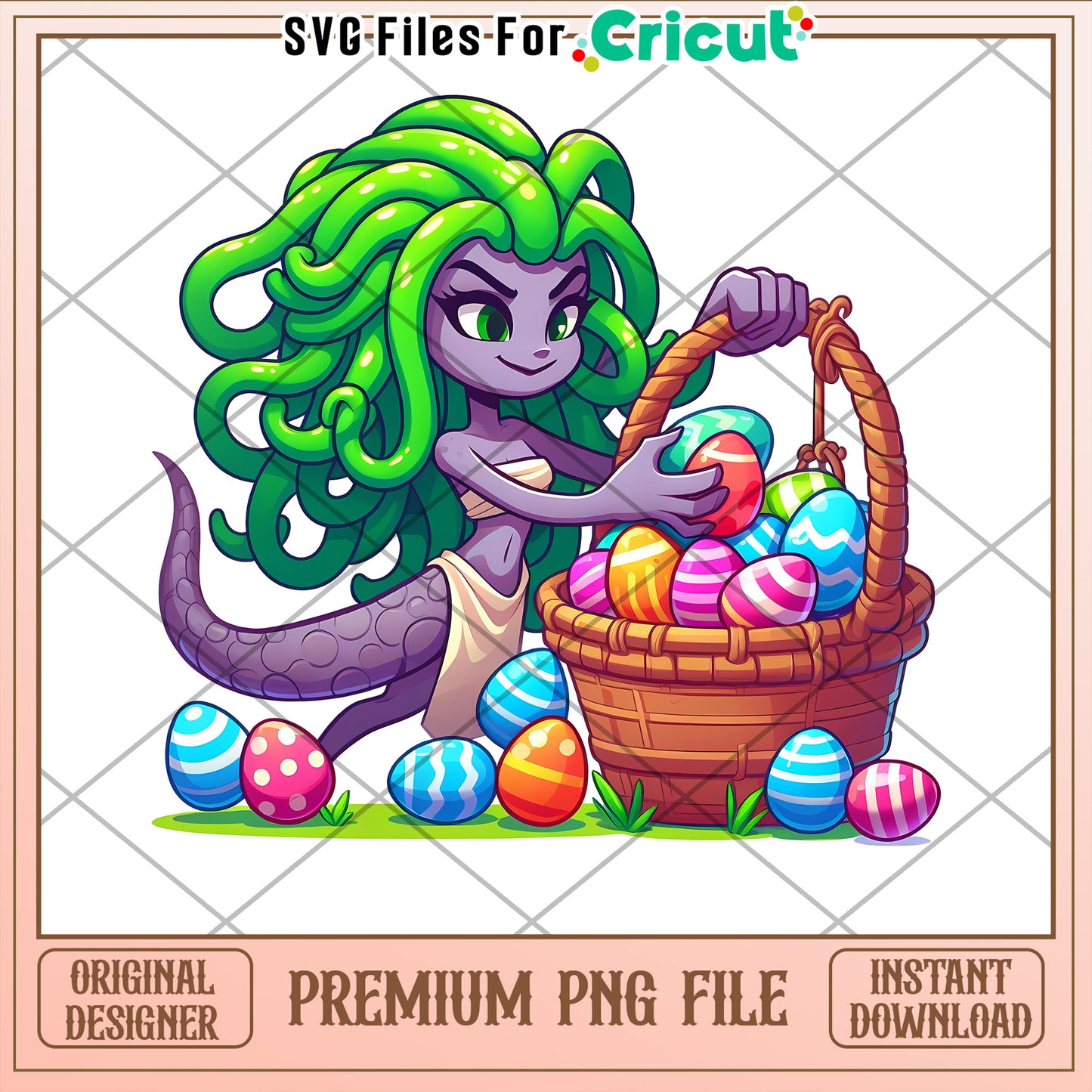 Medusa Easter PNG Cricut File