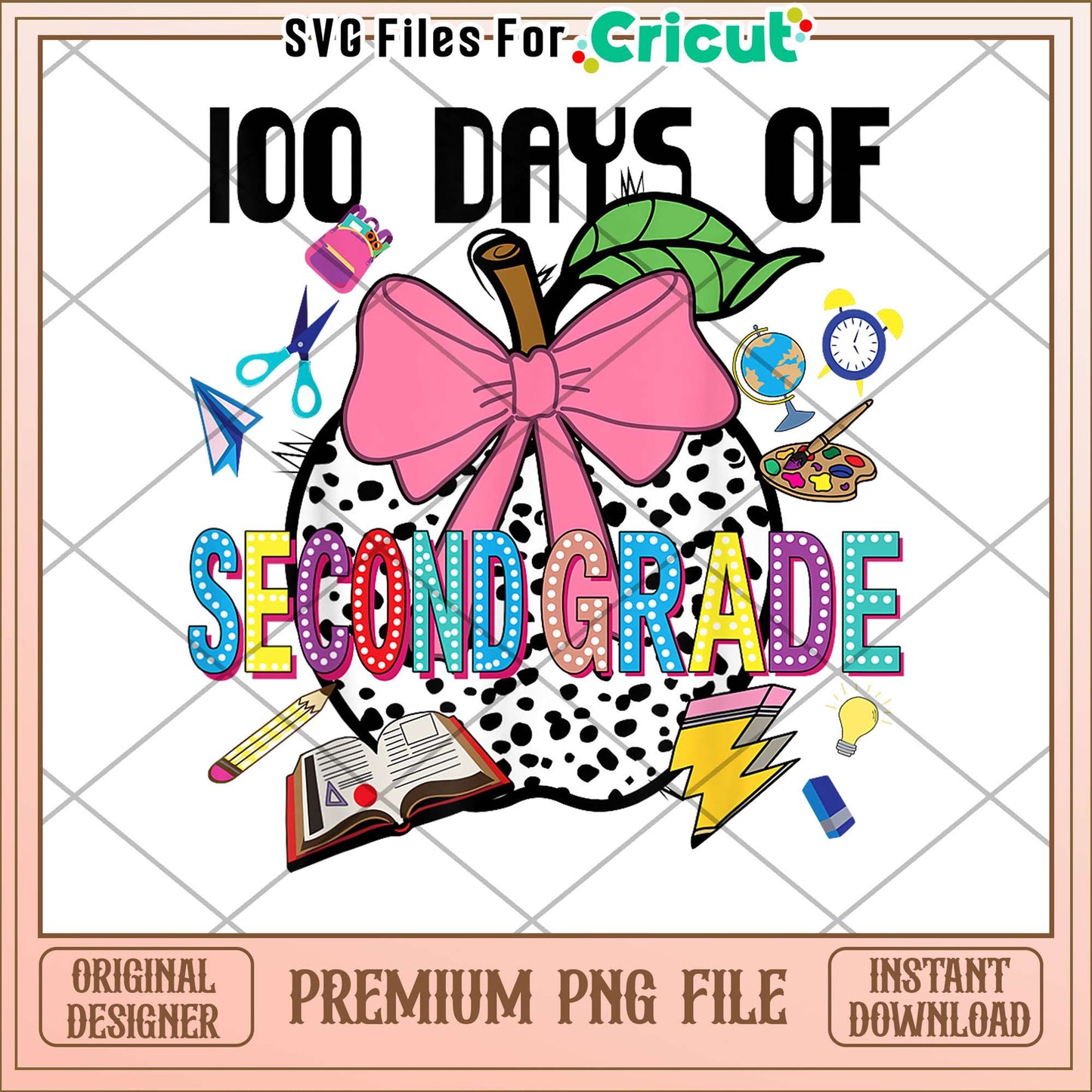 Merch 100 Days Of Second Grade Happy 100 Days Of School Teachers T-Shirt