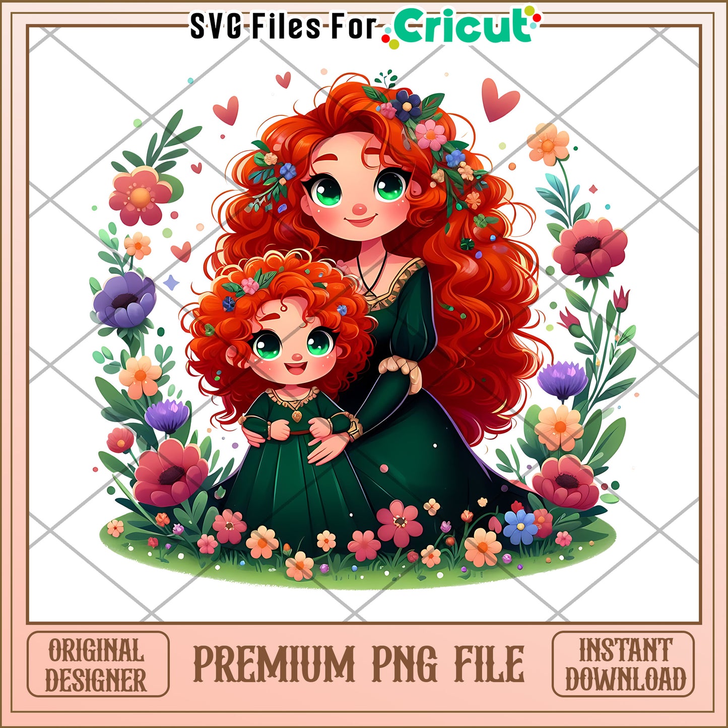 Merida & Daughter PNG Cricut Flower Design